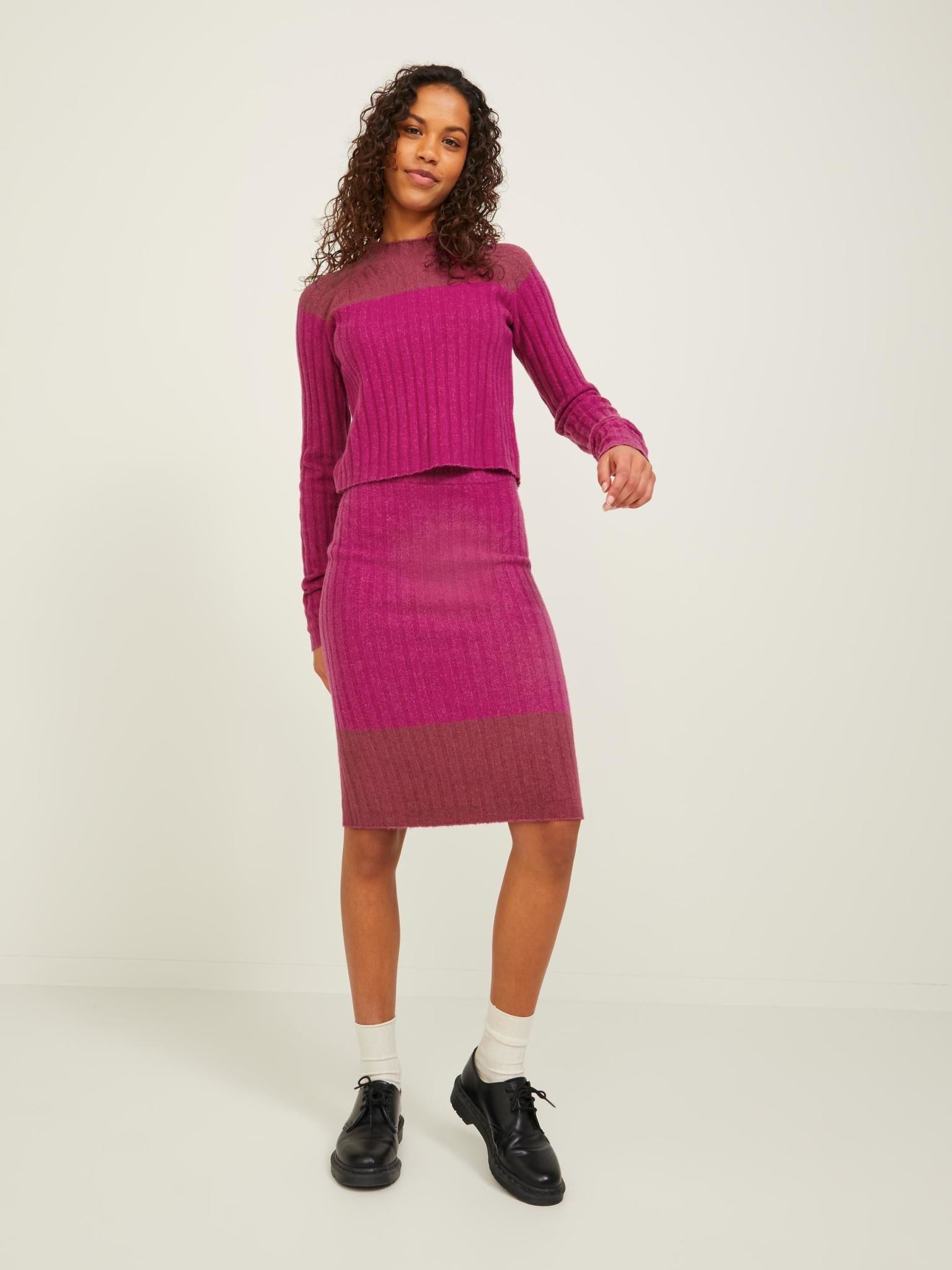 JXLAUREN KNIT SKIRT - FESTIVAL FUCHSIA