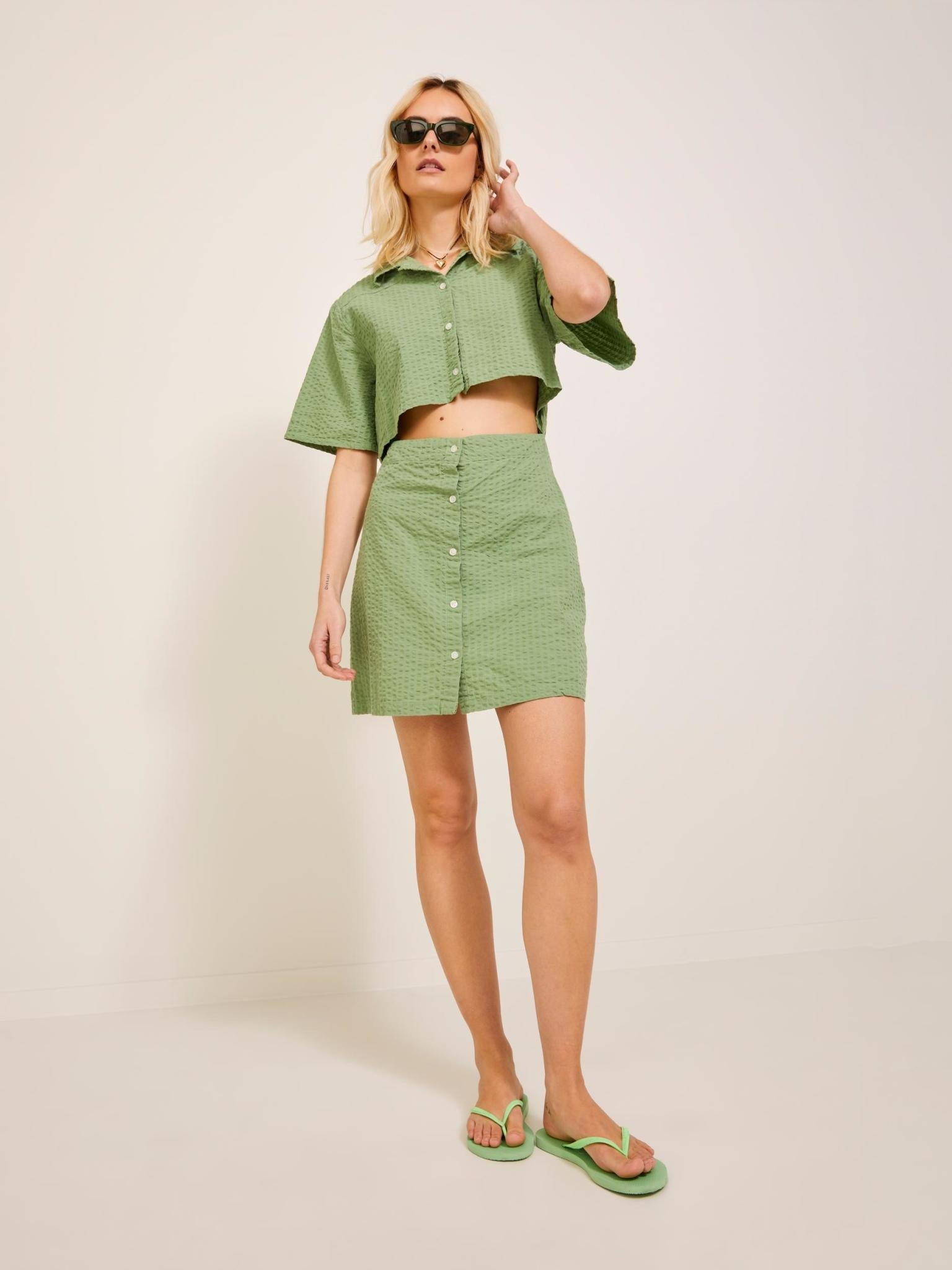 JXLIVA SHORT DRESS - LODEN FROST