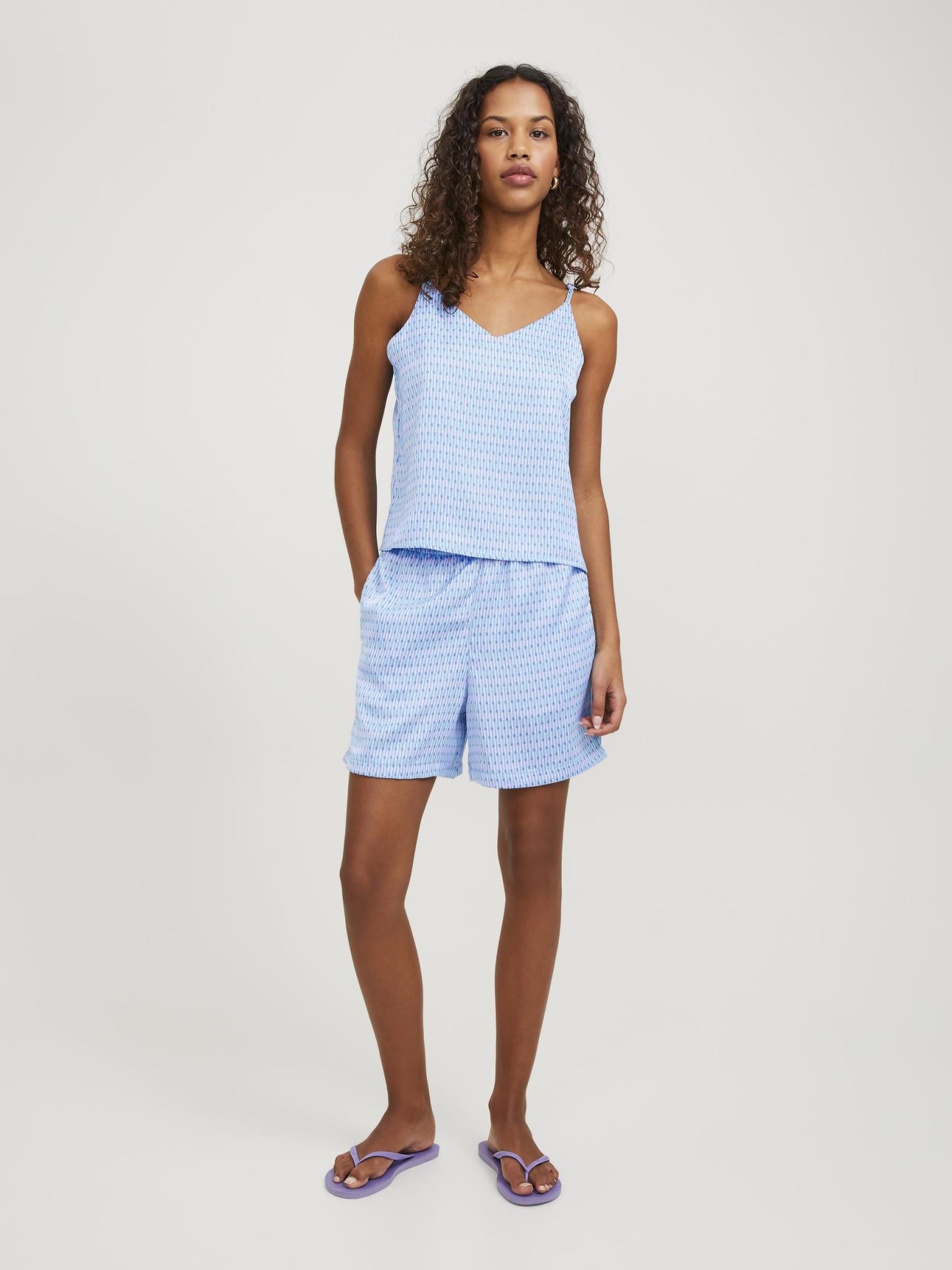 JXAMY SHORT EN SATIN - BLEU SILVER LAKE