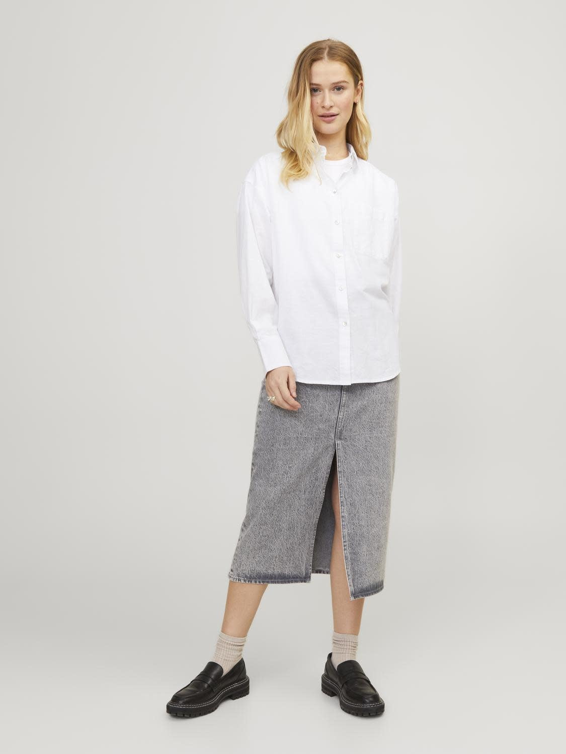 JXJAMIE RLX LINEN BLEND SHIRT - WHITE
