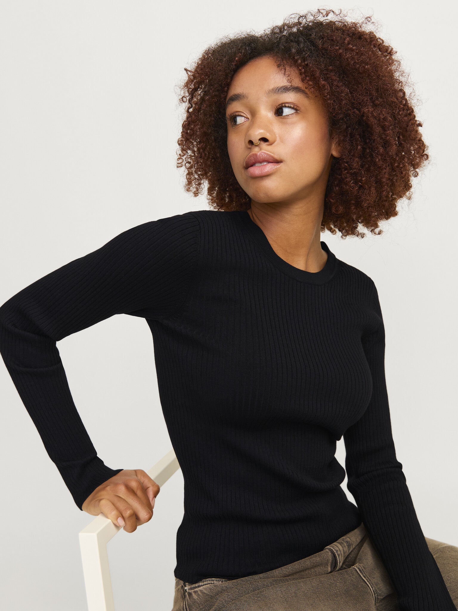 Pull à col rond JXJODI - Noir