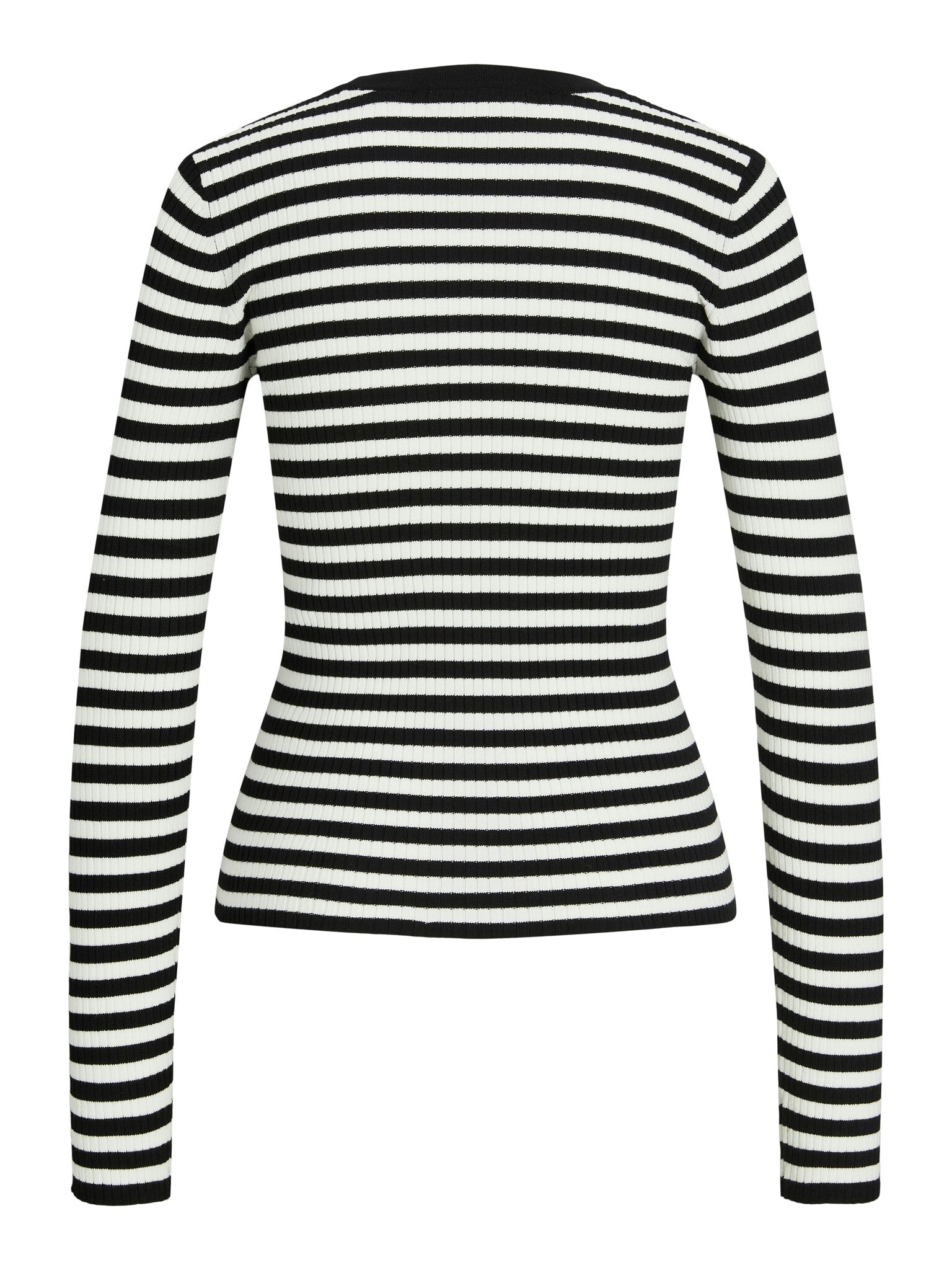 JXJODI TIGHT STRIPE CREW NECK KNIT - CLOUD DANCER