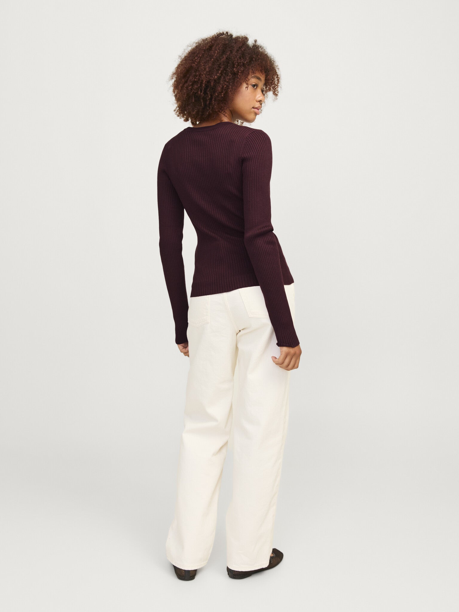 JXJODI TIGHT CREW NECK KNIT - CABERNET