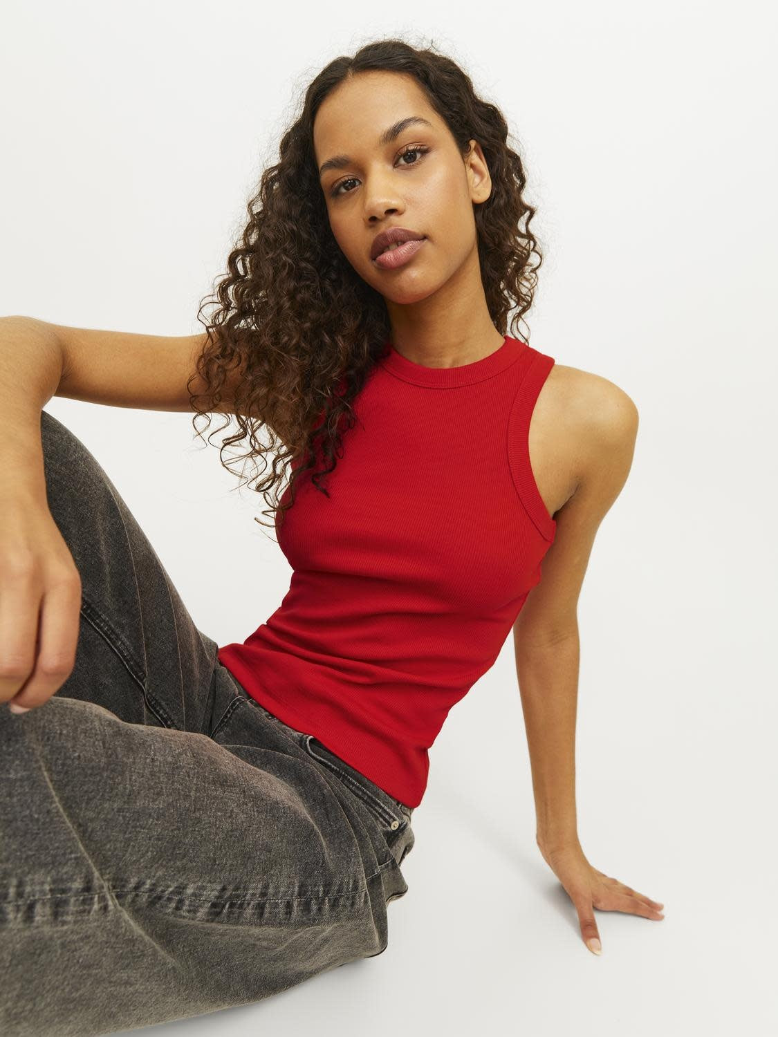 JXFOREST RIB TOP - FIERY RED