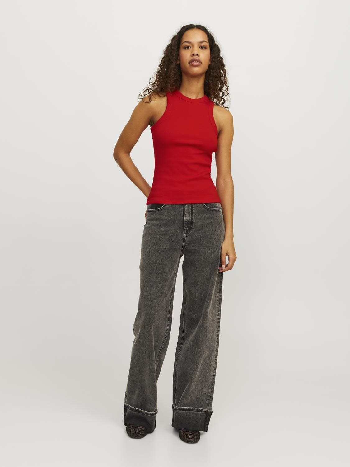 JXFOREST RIB TOP - FIERY RED