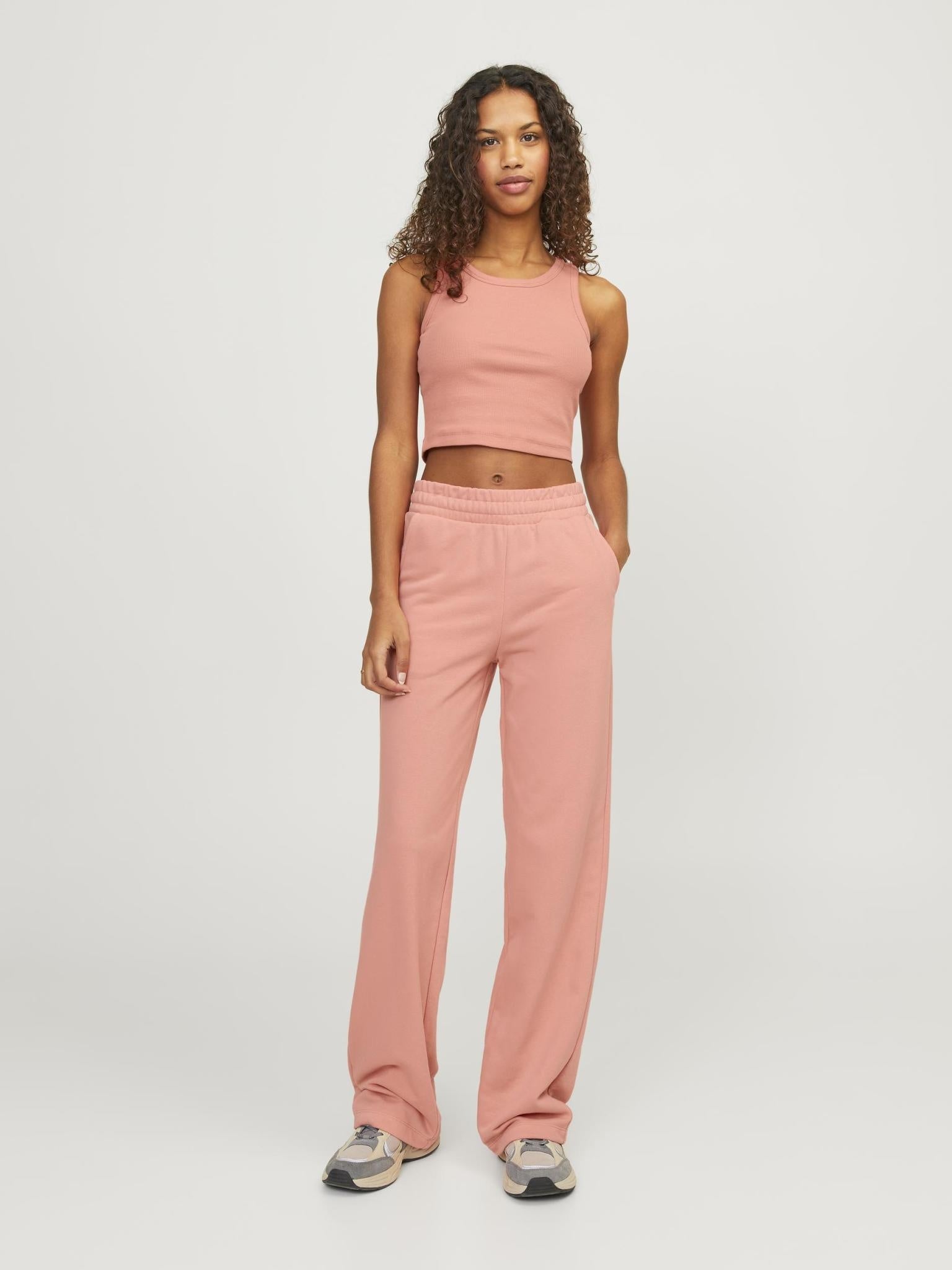 JXALFA REG WIDE HW PANTS - PEACH ECHO