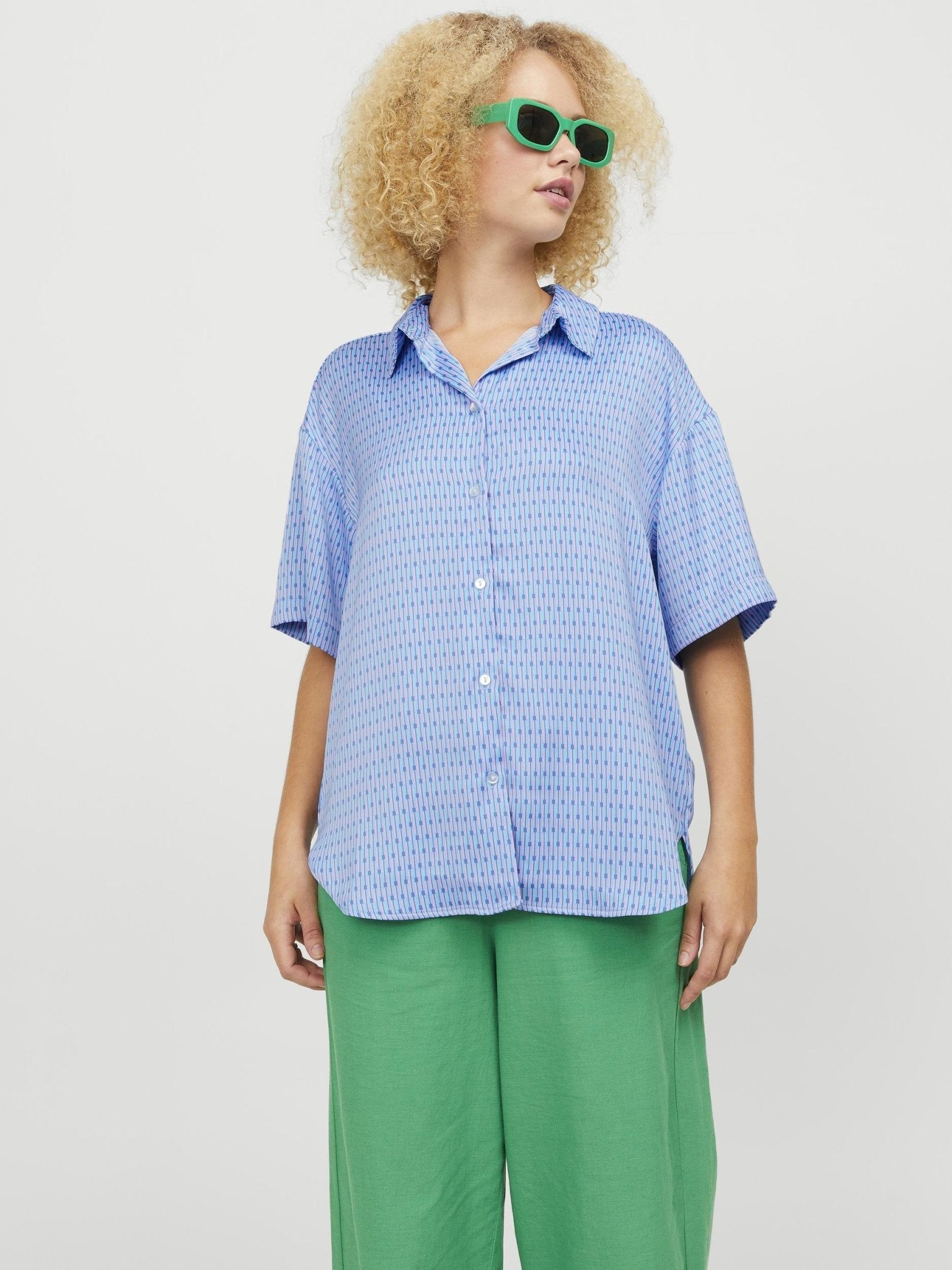 JXLINK SATIN SHIRT - SILVER LAKE BLUE