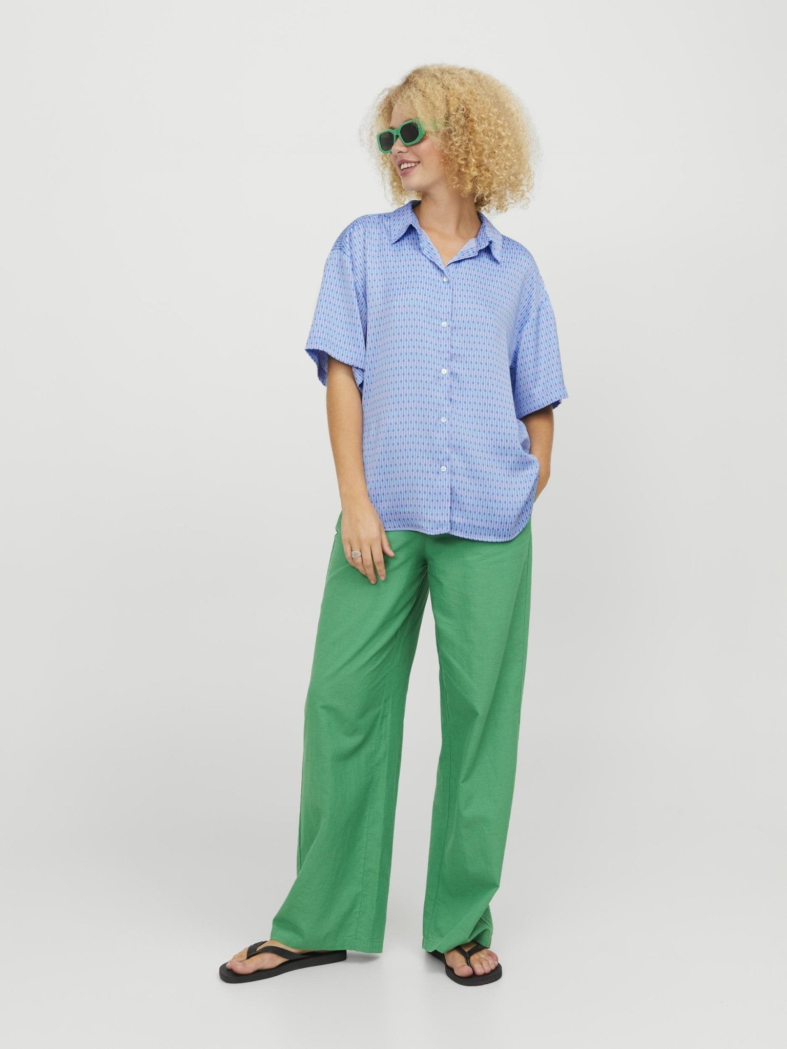 JXLINK SATIN SHIRT - SILVER LAKE BLUE