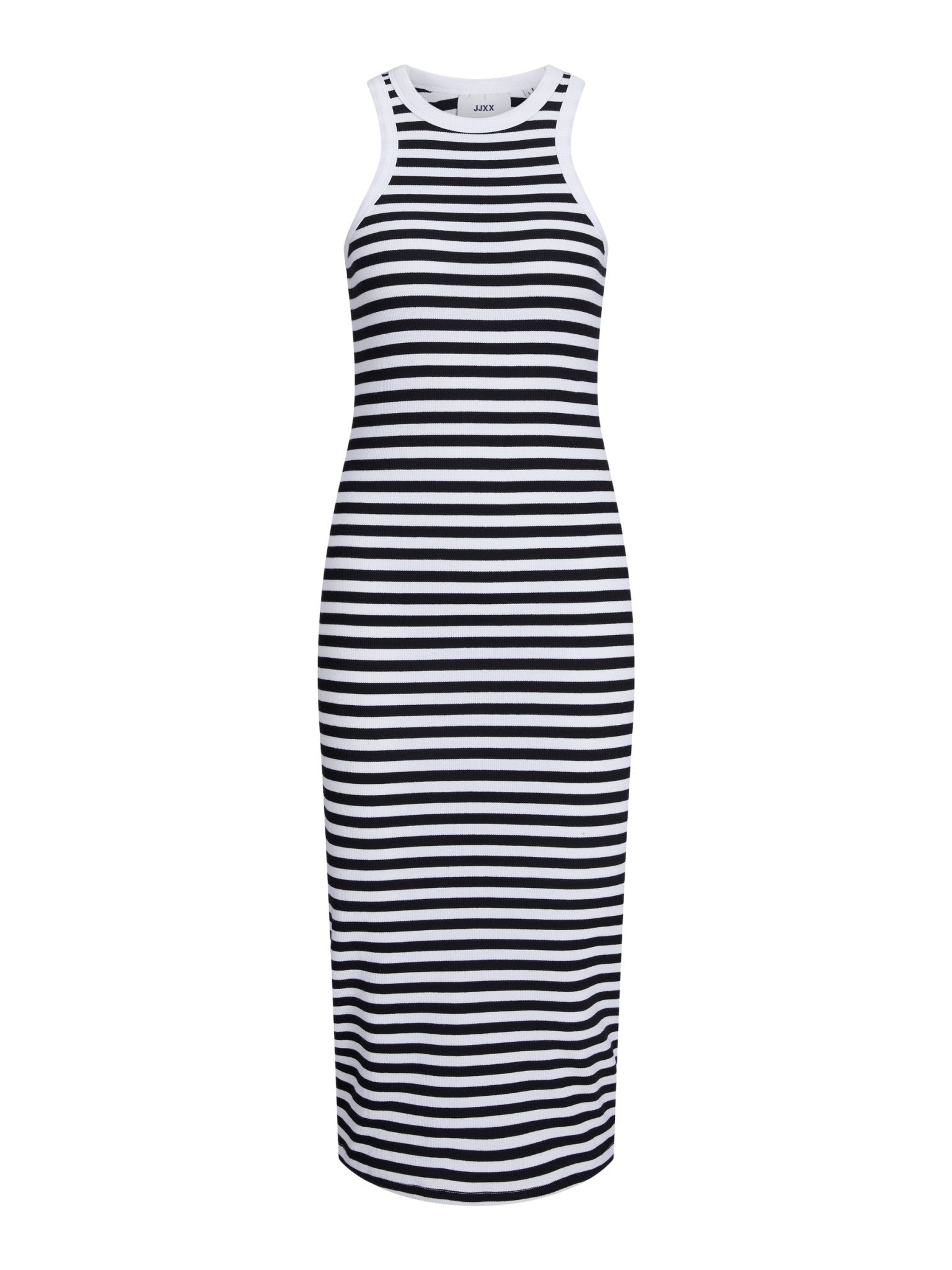 JXFOREST STRIPE RIB DRESS - BRIGHT WHITE
