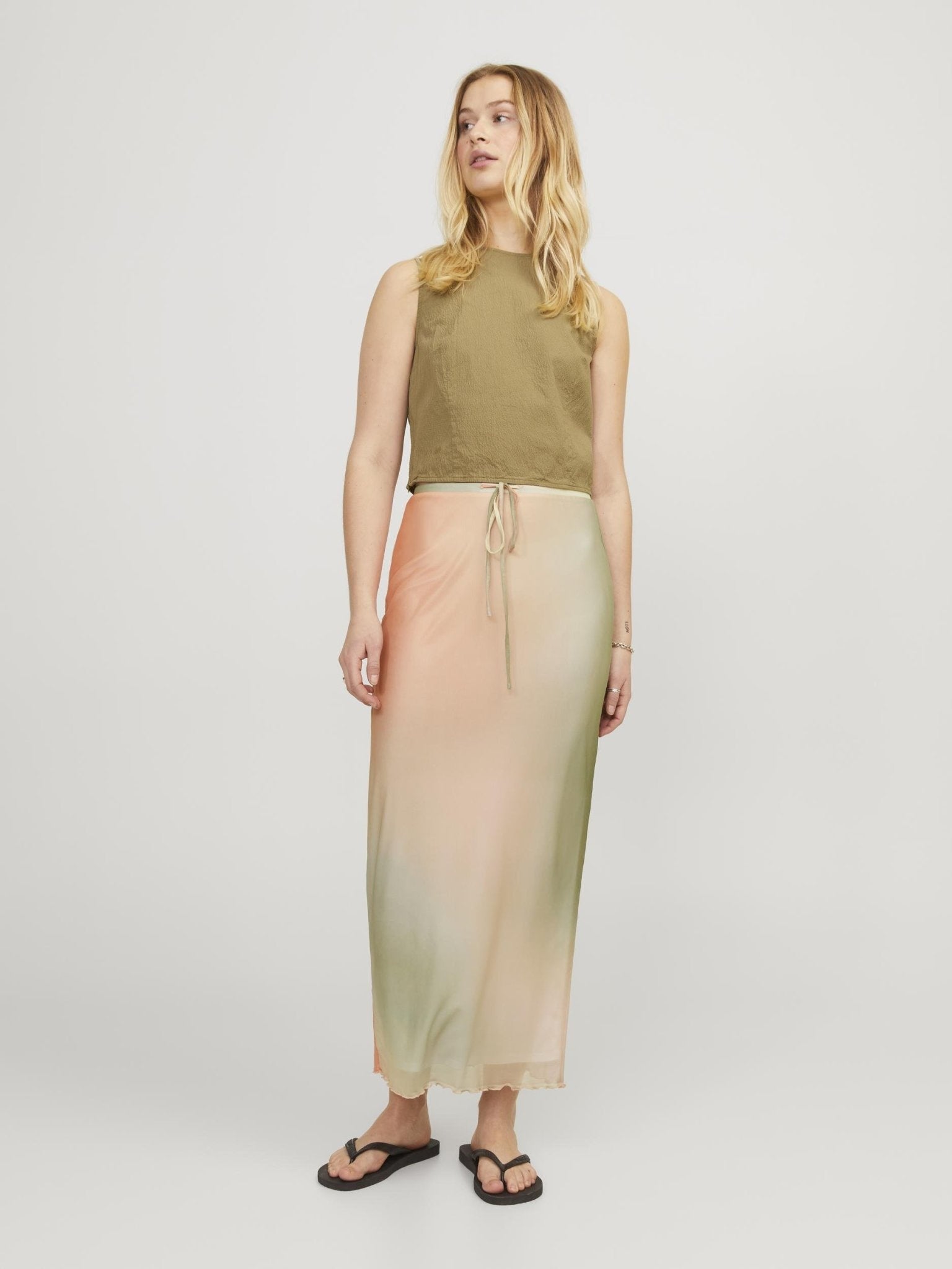 JXSAGE MESH MW SKIRT - SMALL BLUR PRINT