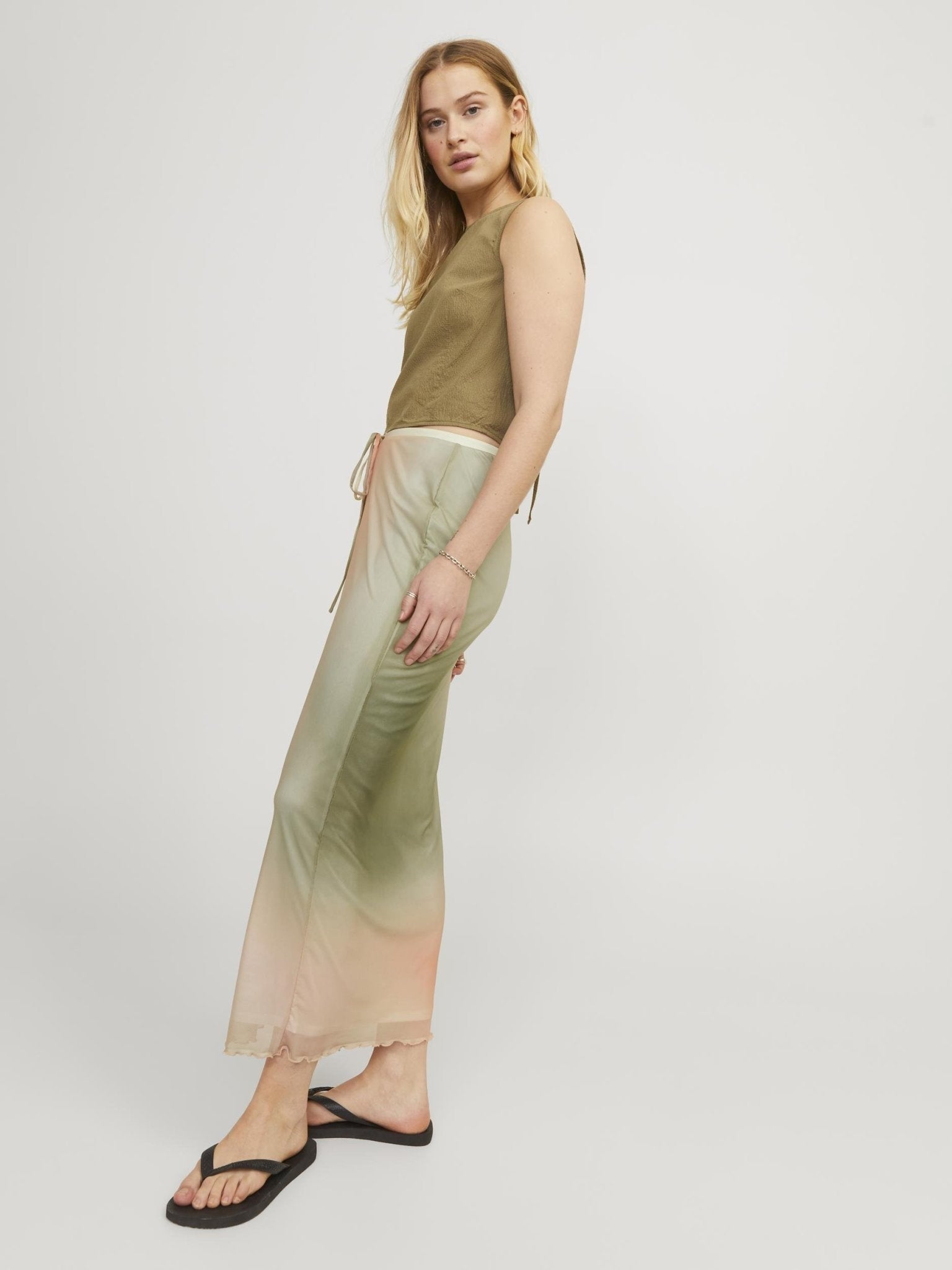 JXSAGE MESH MW SKIRT - SMALL BLUR PRINT