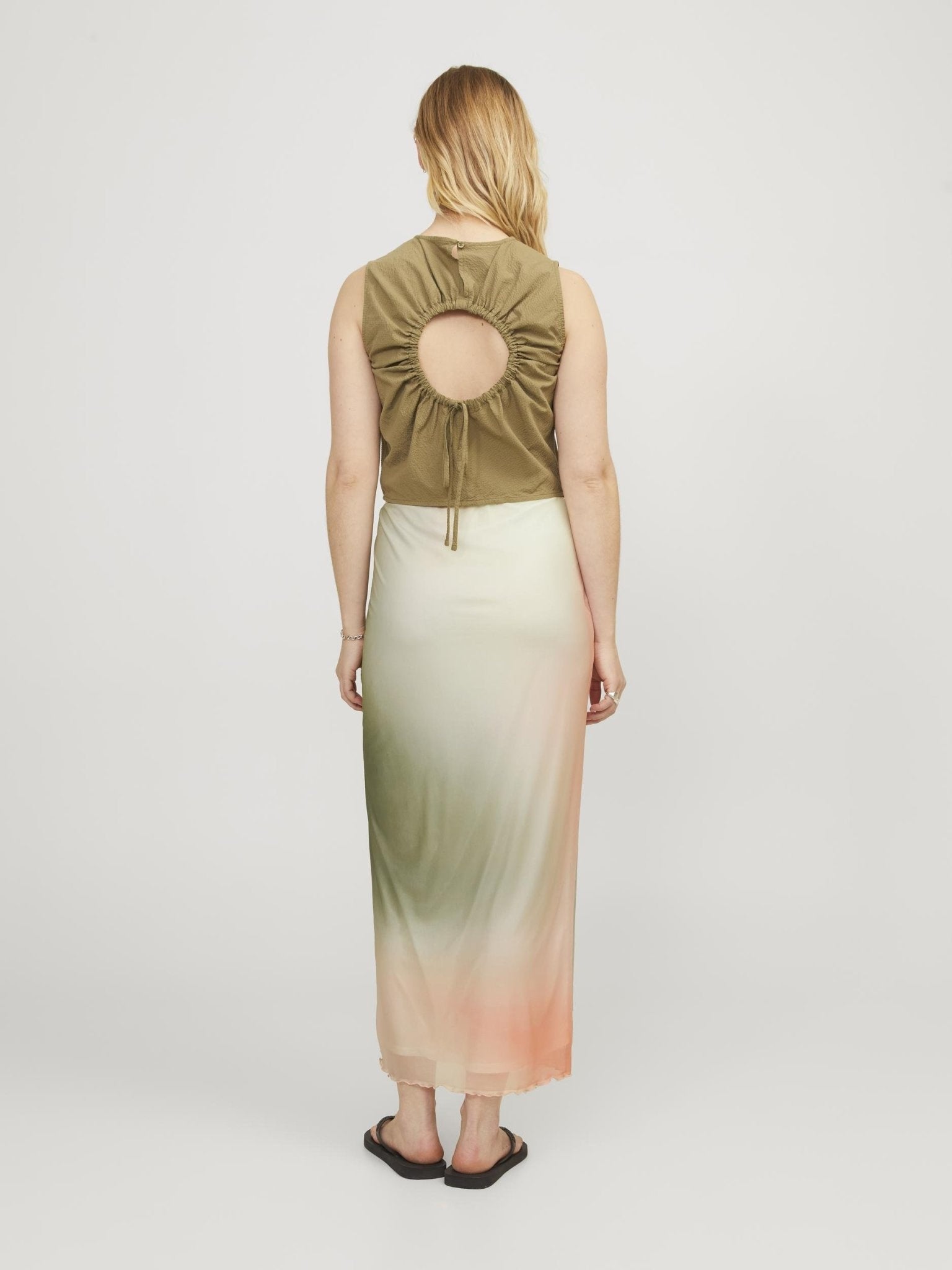JXSAGE MESH MW SKIRT - SMALL BLUR PRINT