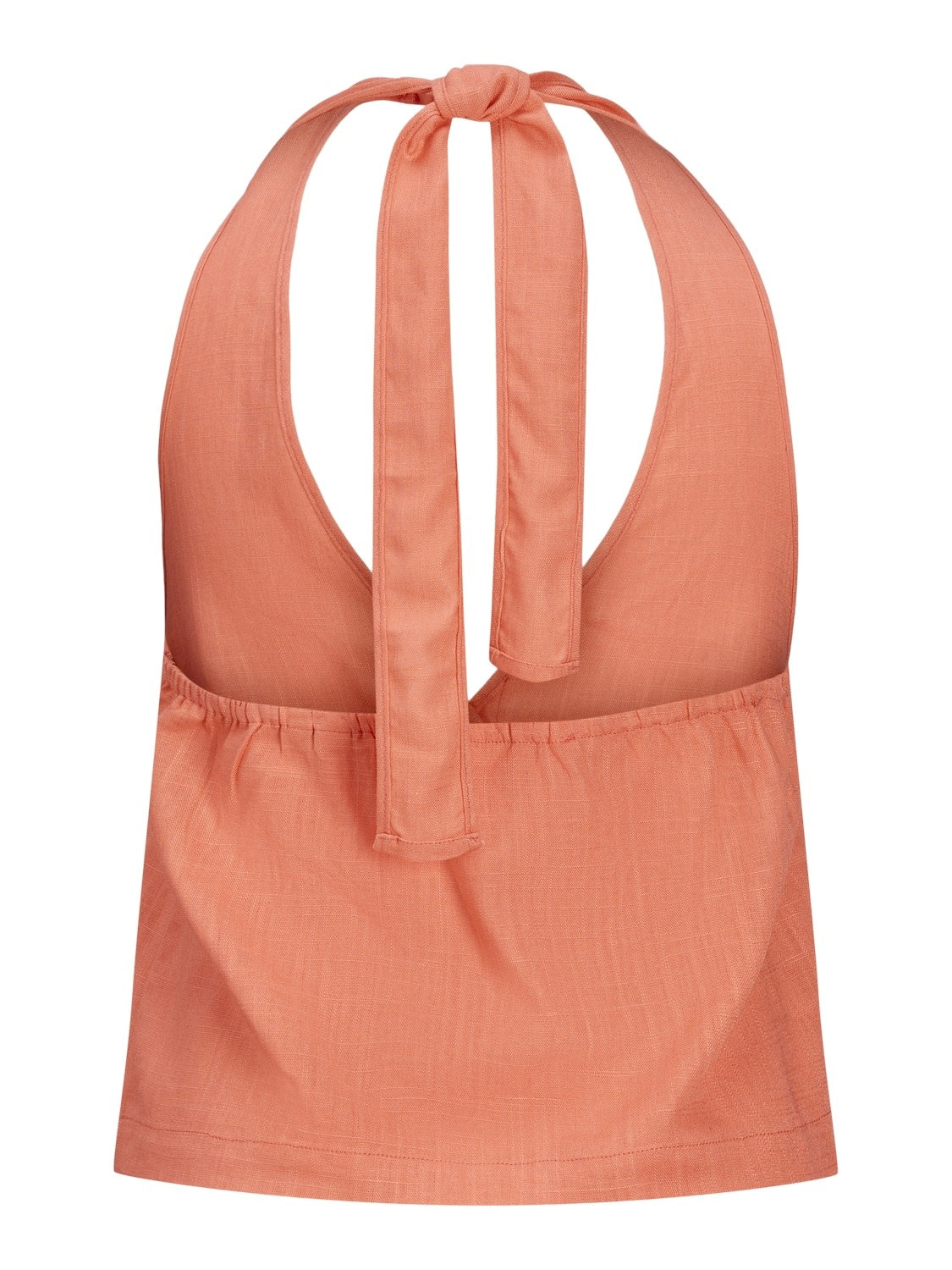 JXOCEAN LINEN BLEND HALTERNECK TOP - PEACH ECHO