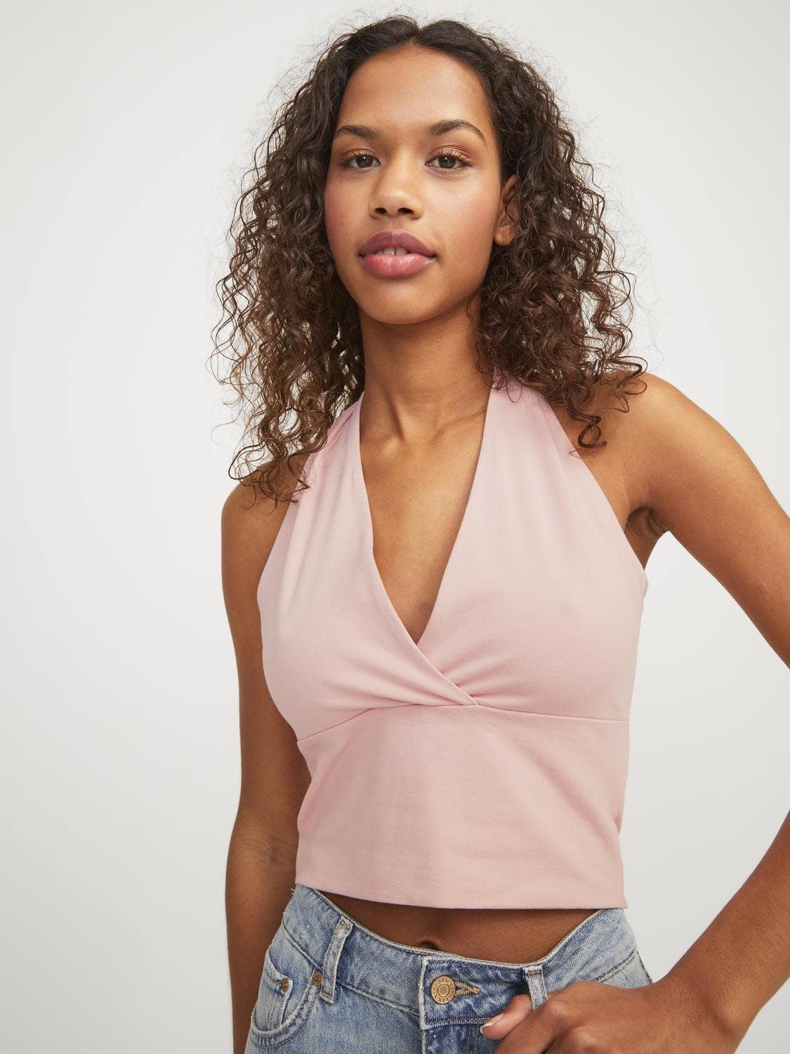 JXLORELEI HALTER TOP - SILVER PINK