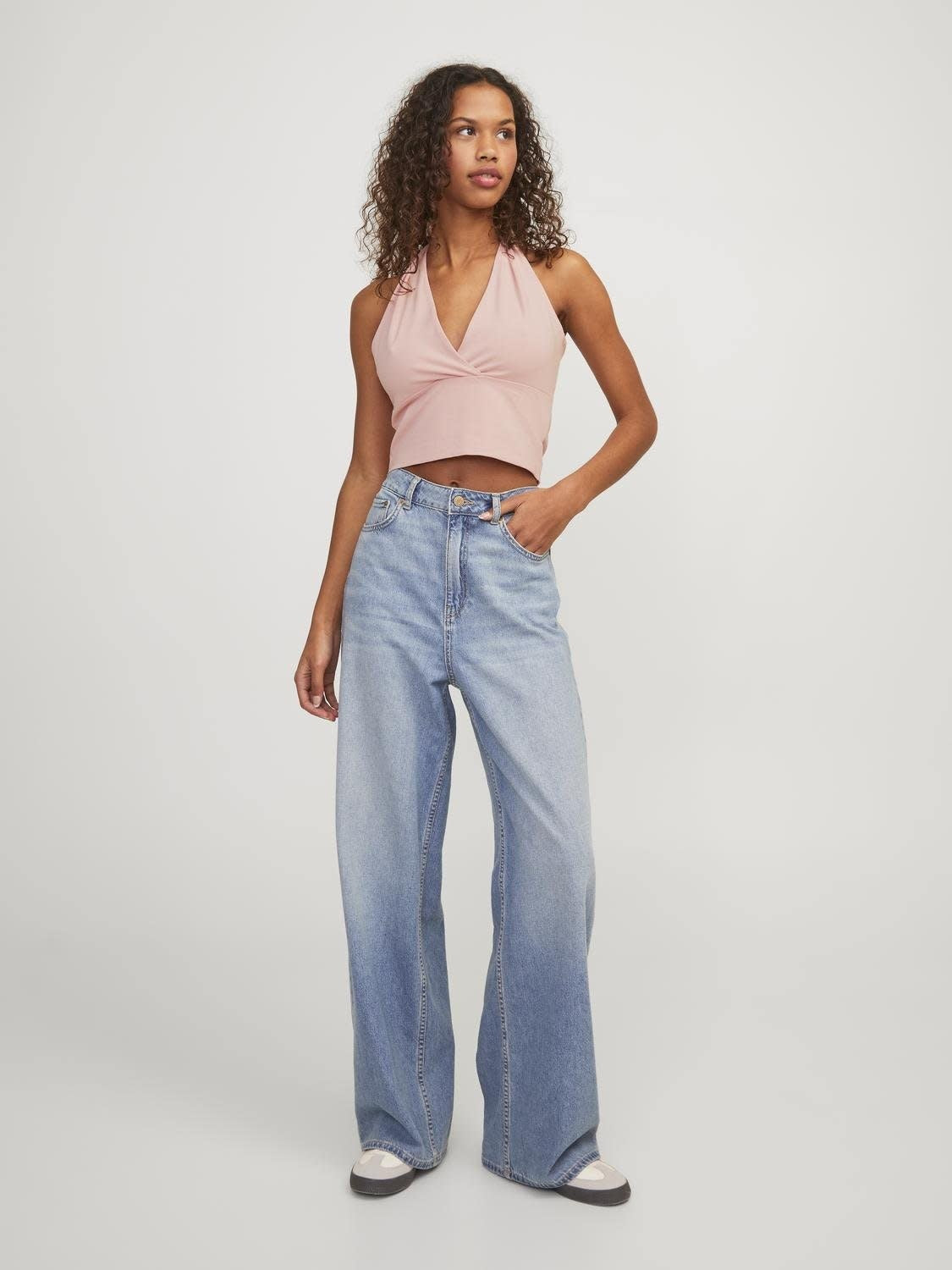 JXLORELEI HALTER TOP - SILVER PINK
