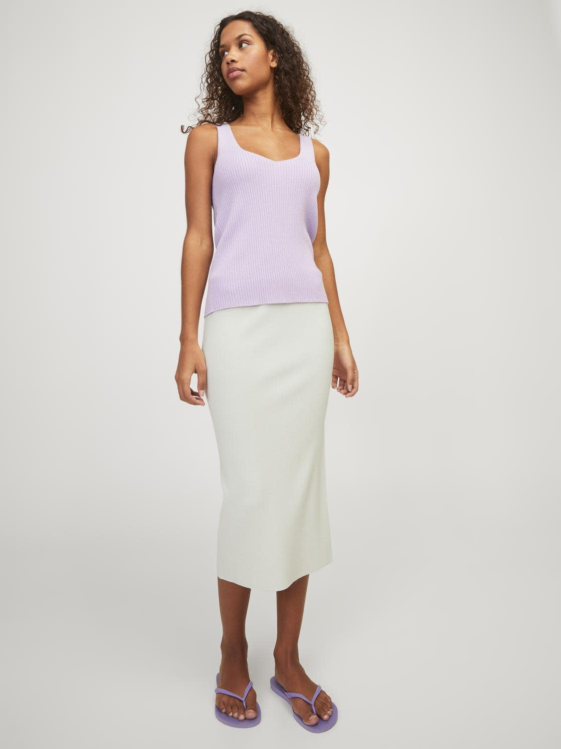 JXDAHLIA SKIRT KNIT - CLOUD DANCER