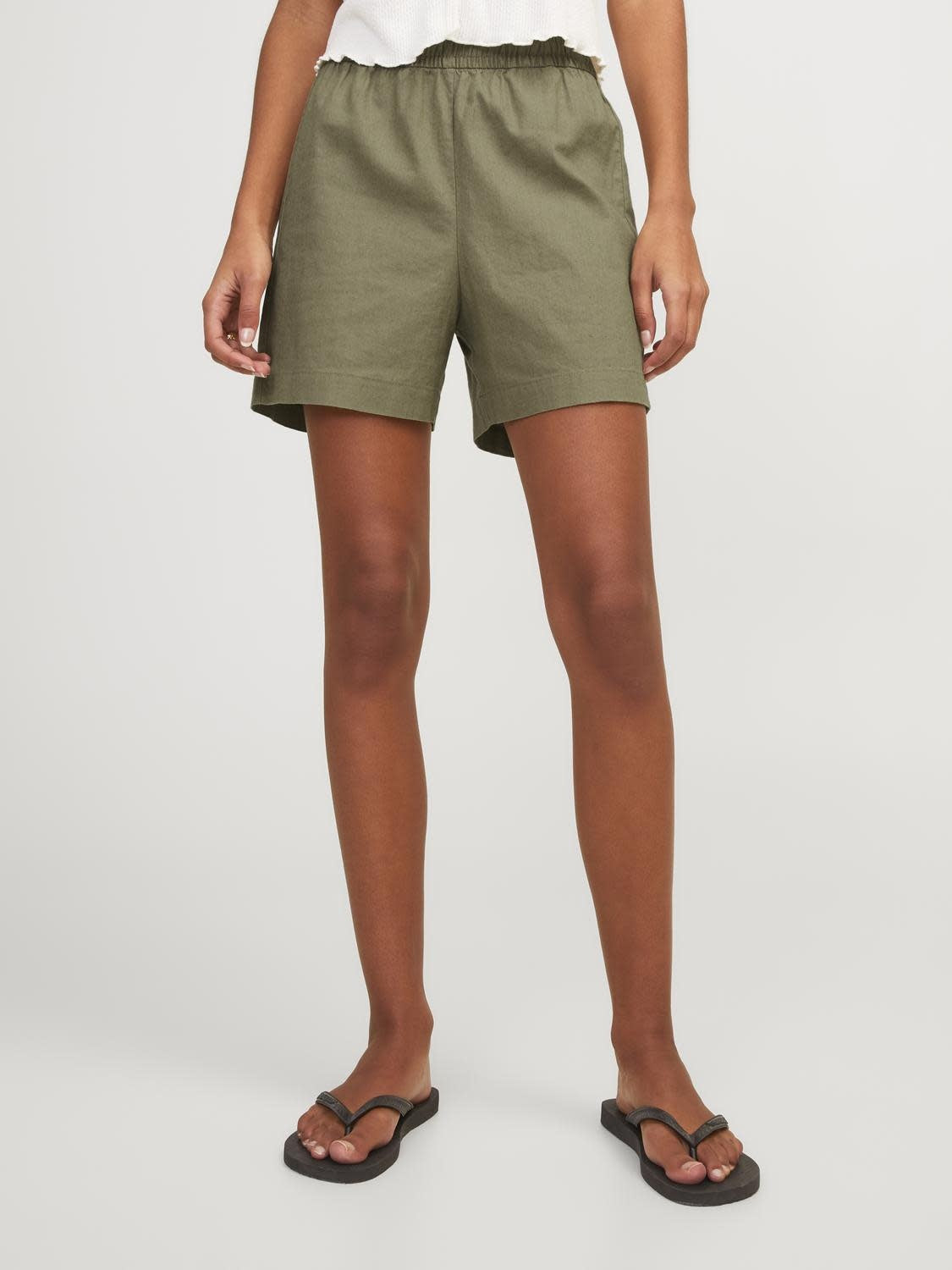 JXPOPPY LINEN HW SHORTS - ALOE