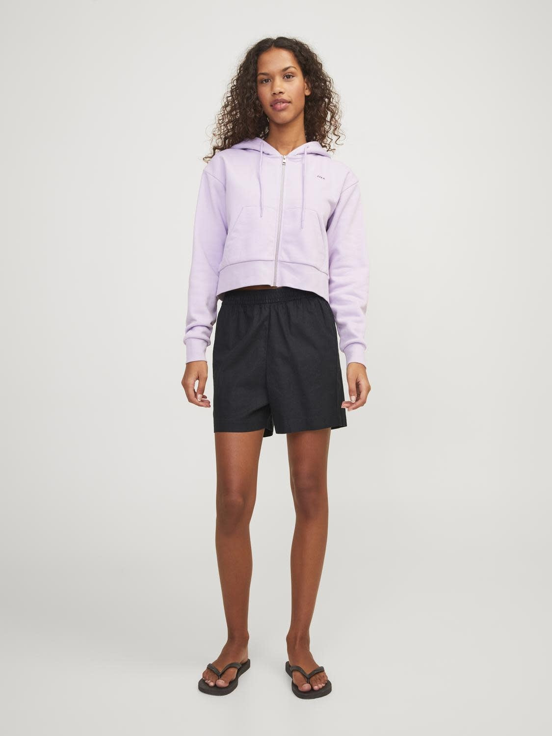 JXPOPPY LINEN HW SHORTS - BLACK