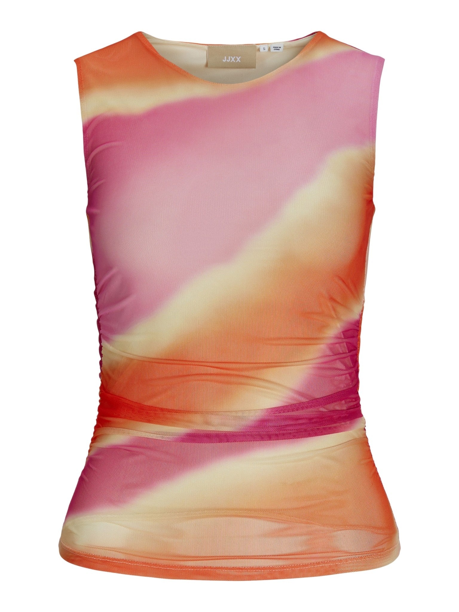 JXANDREA MESH TOP - ABRICOT DÉCOLORÉ GRANDES VAGUES