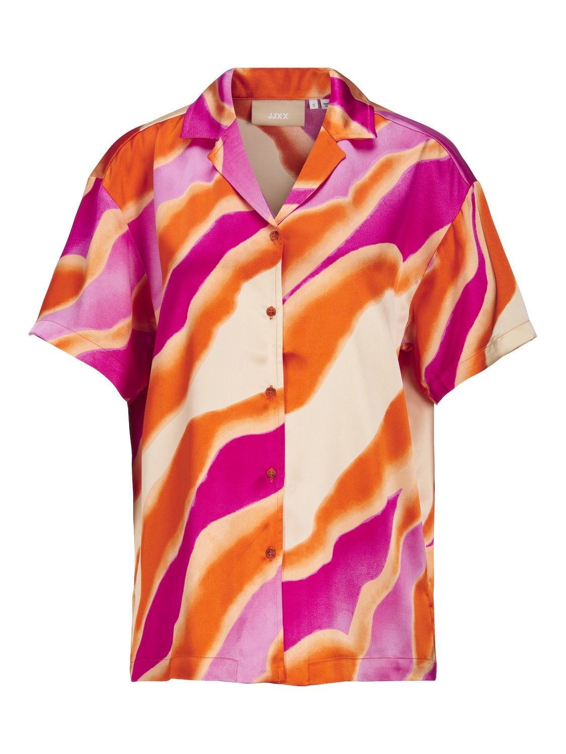 JXGRACE SATIN SHIRT - BLEACHED APRICOT