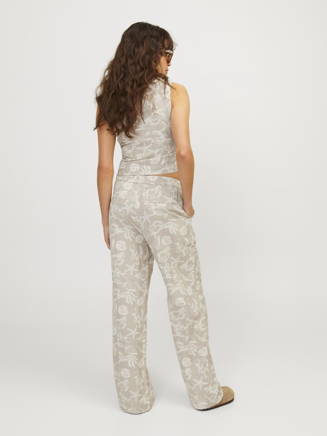 JXANNIKA HW LINNENMIX BROEK - VEDERGRIJS