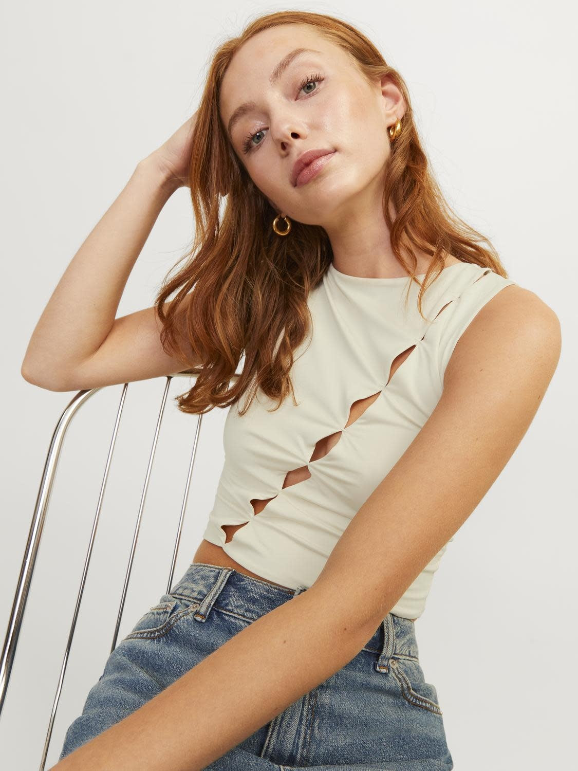JXHARPER TOP - BONE WHITE