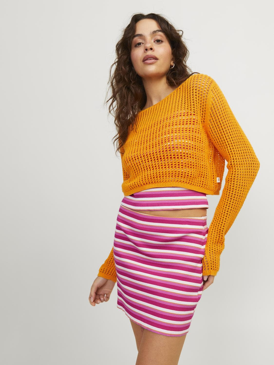 JXDAGMAR MINI SKIRT - TANGERINIE