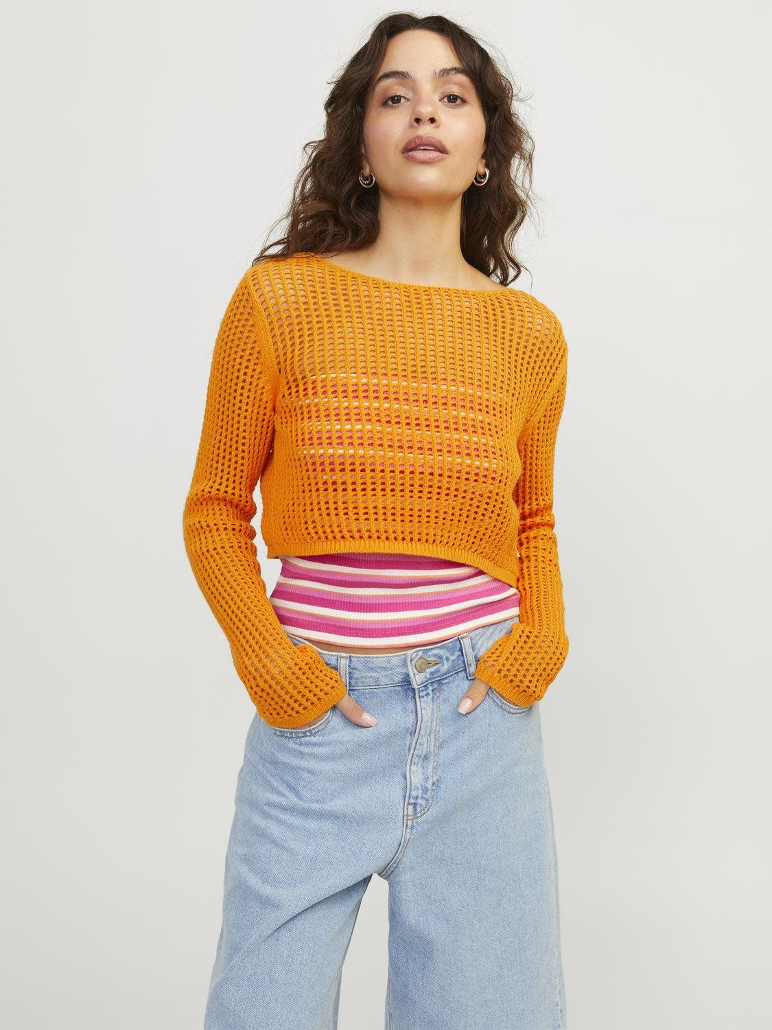 JXPRESLEY BOAT NECK KNIT - APRICOT
