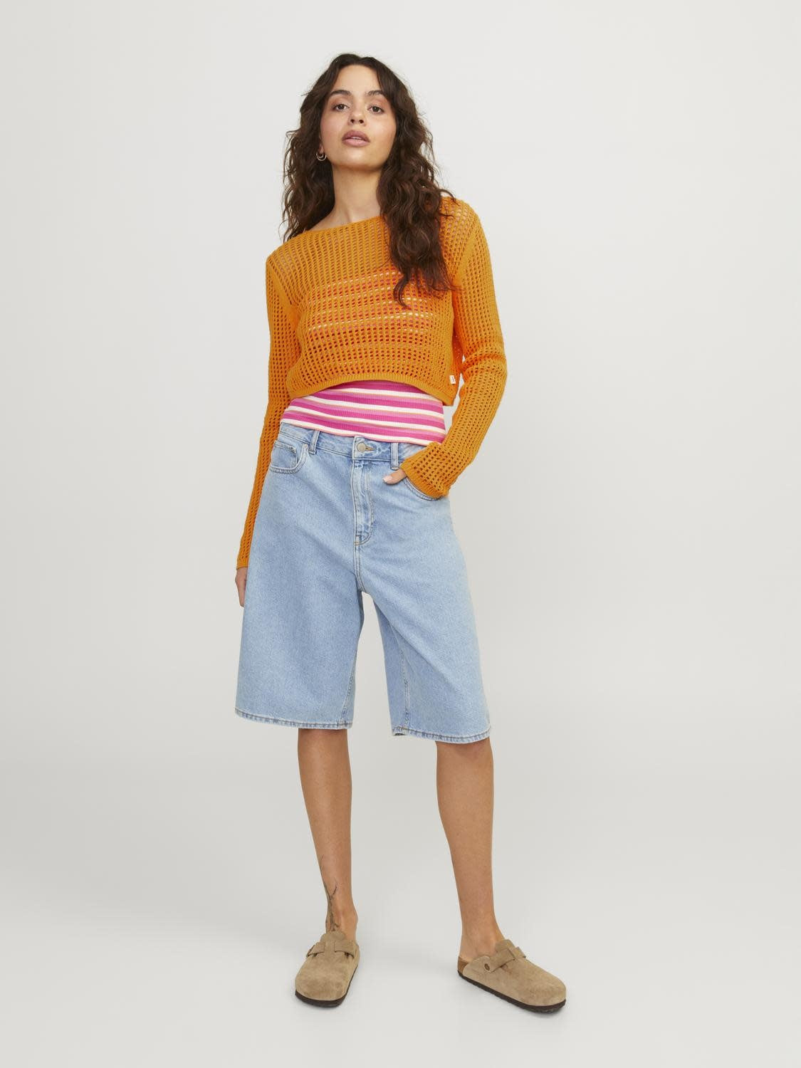 JXPRESLEY BOAT NECK KNIT - APRICOT