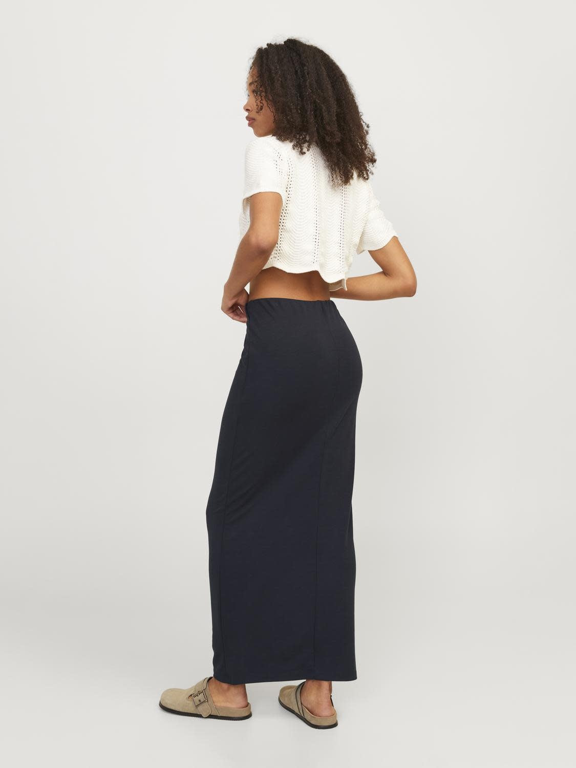 JXNOELLE HW CALF SKIRT - CAVIAR