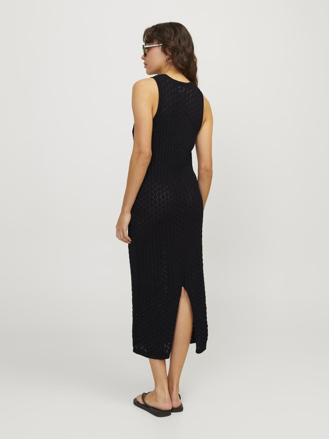 JXZURI LONG DRESS KNIT - BLACK