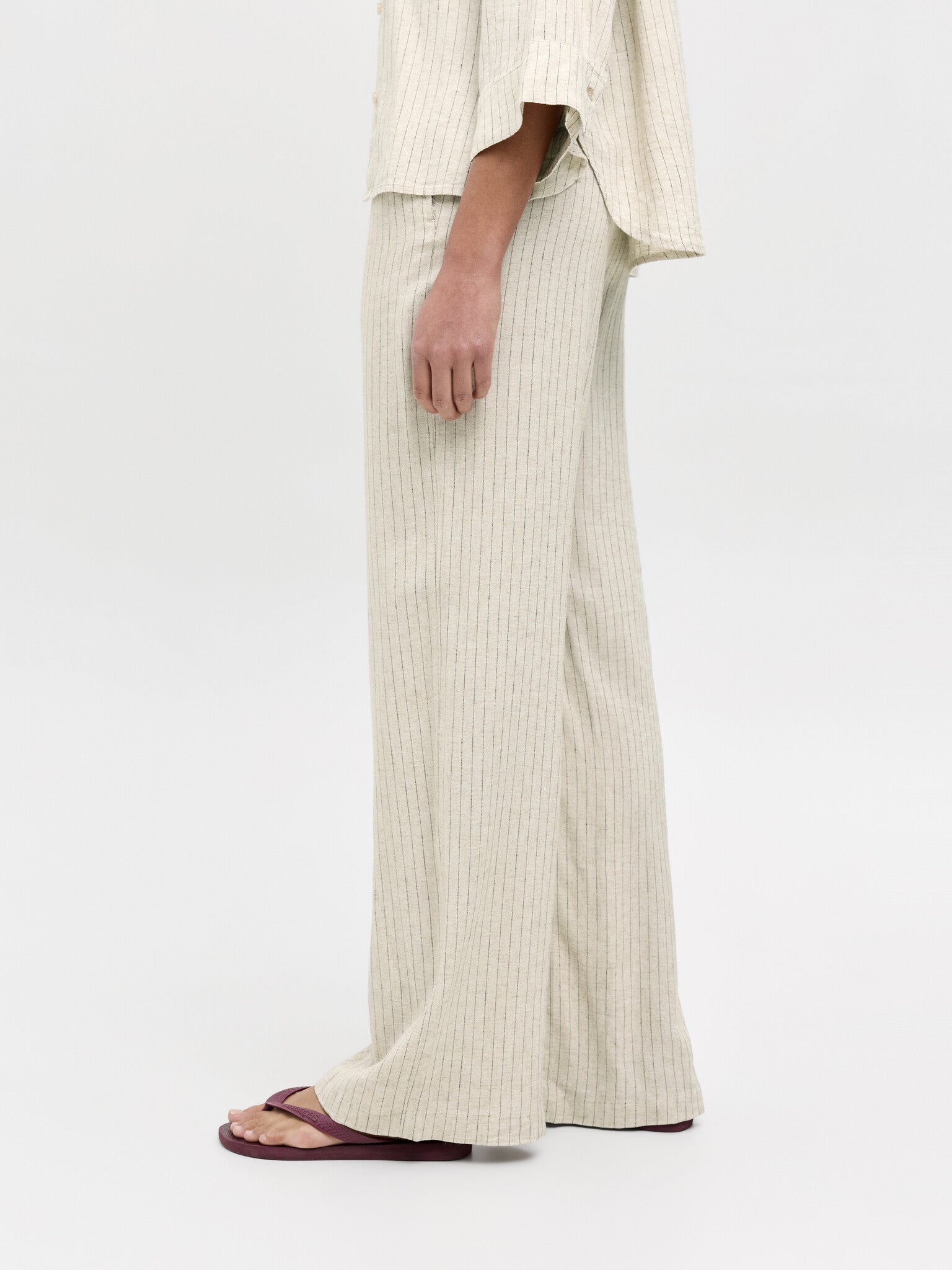 JXPOPPY SUMMER PRANT- FEATHER GREY PINSTRIPE