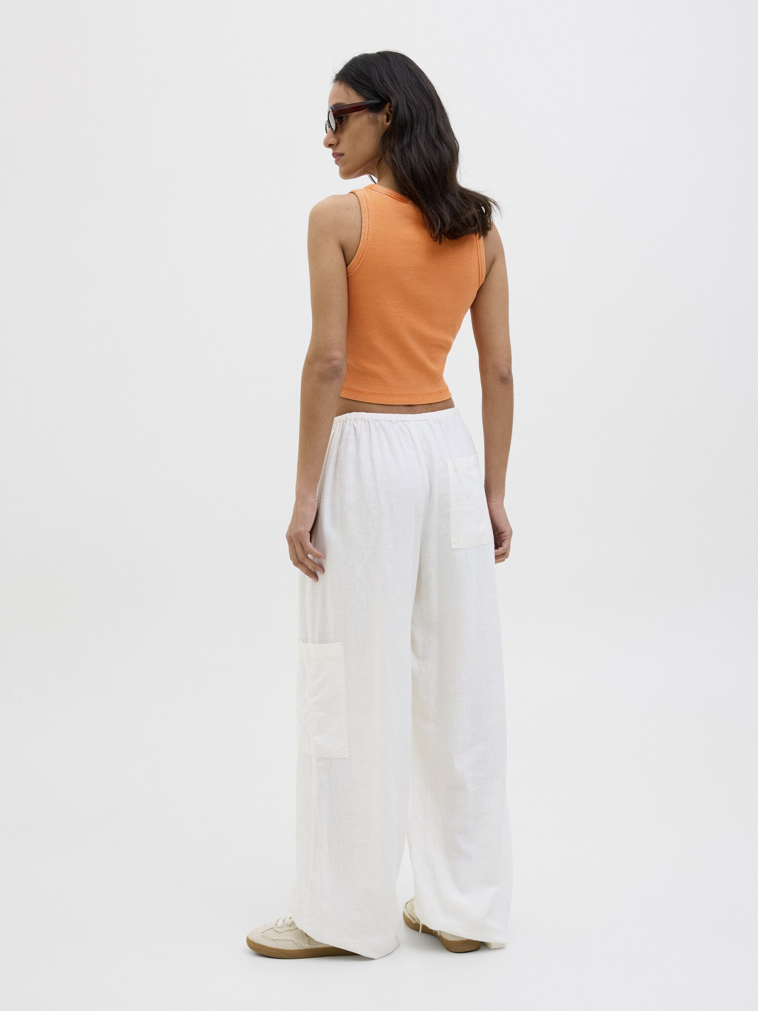 JXFALLON WASH RIB TOP - PERSIMMON ORANGE