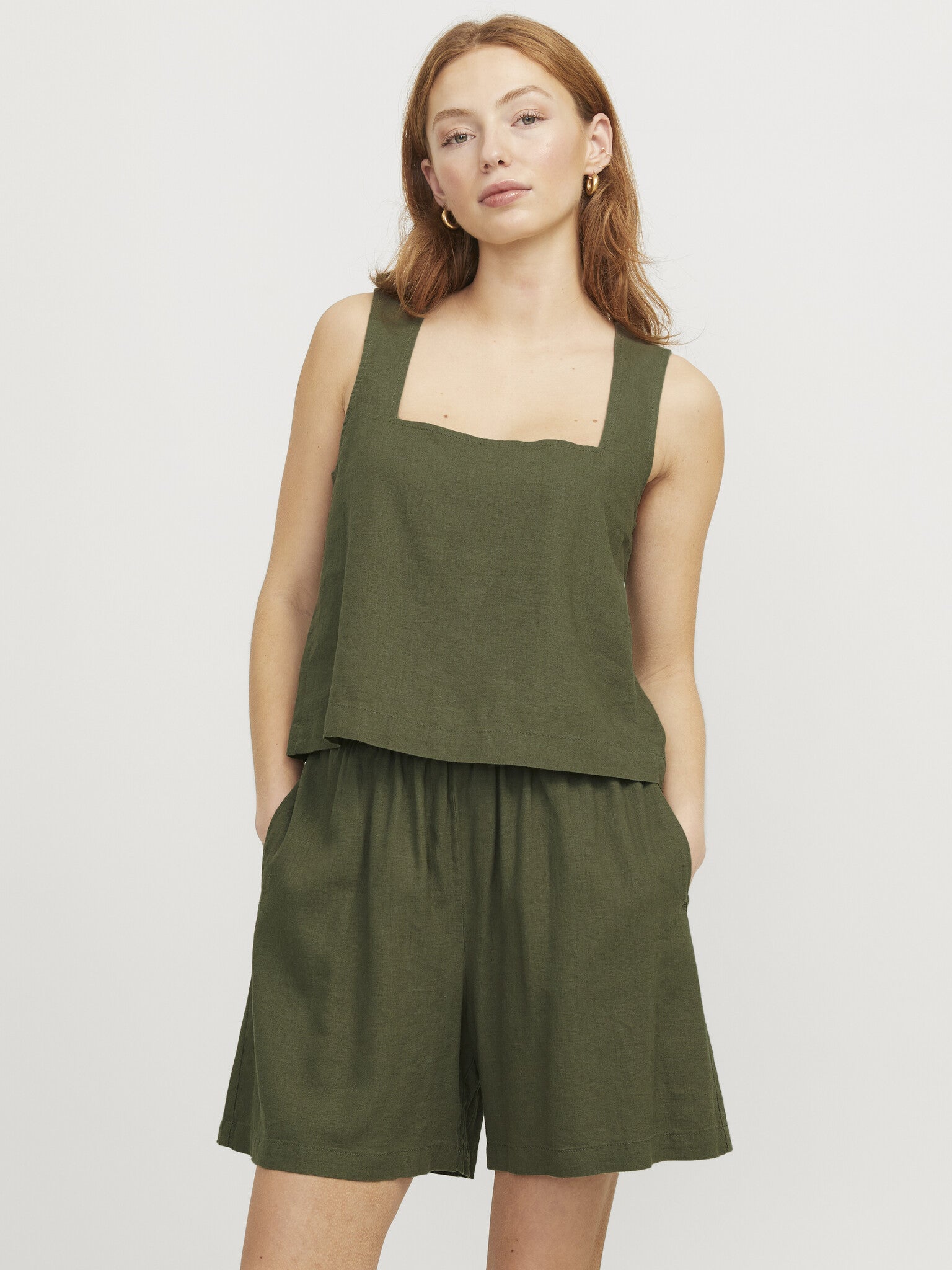 JXBREEZE SUMMER TOP - DUSTY OLIVE
