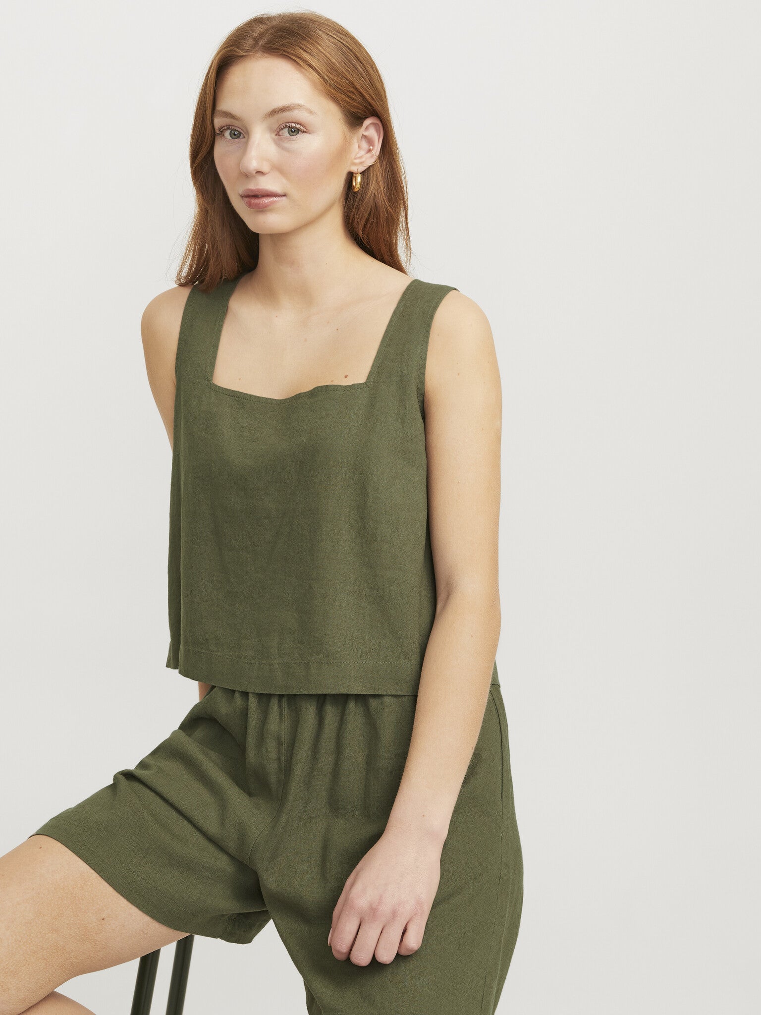 JXBREEZE SUMMER TOP - DUSTY OLIVE