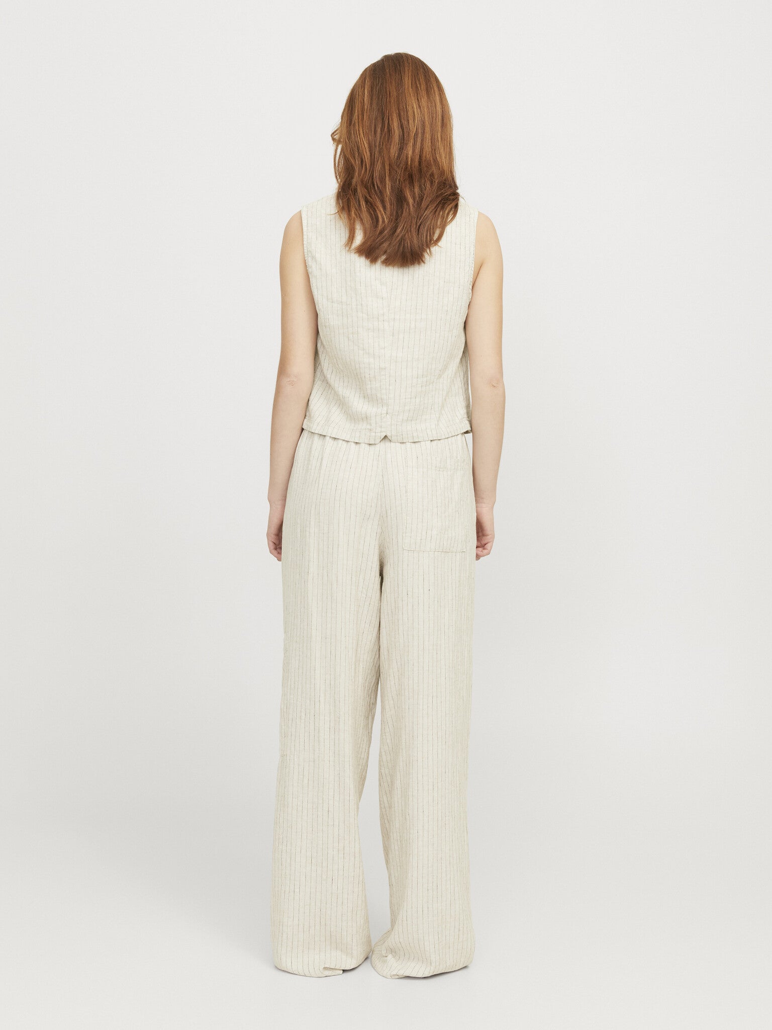 JXBREEZE FLORA SUMMER PANTS - FEATHER GRAY PINSTRIPE