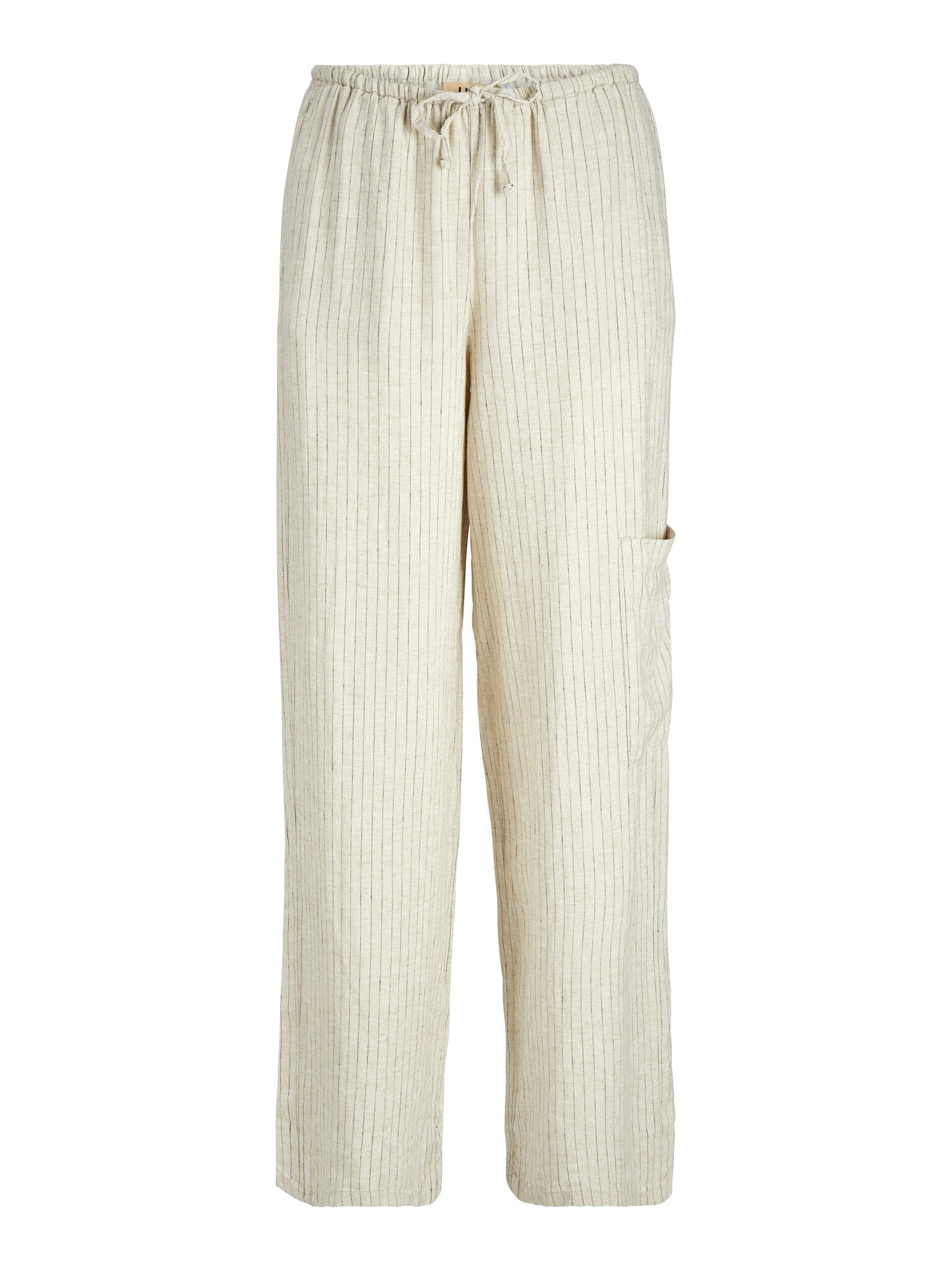 JXBREEZE FLORA SUMMER PANTS - FEATHER GRAY PINSTRIPE