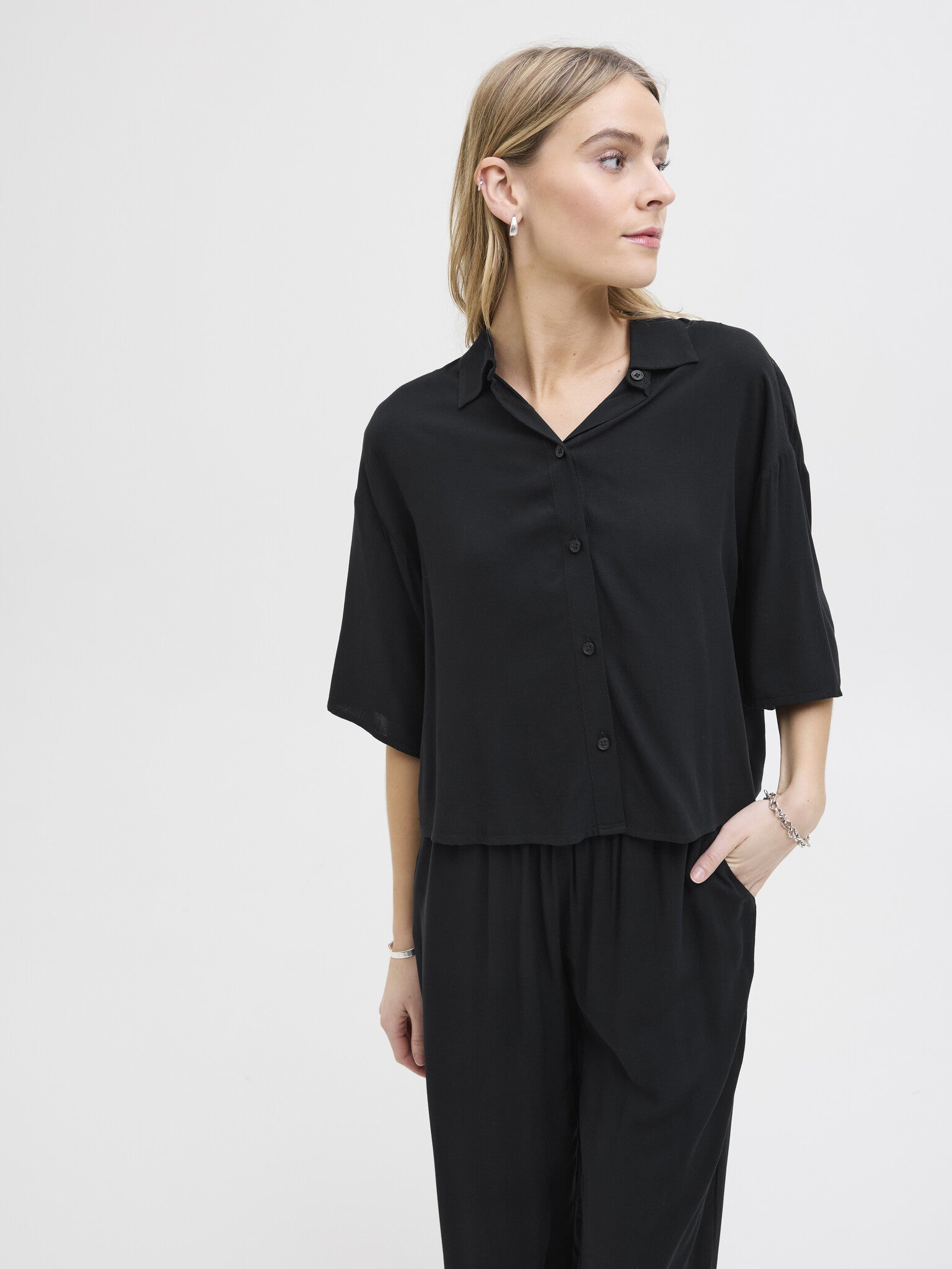 JXMIRA VISCOSE SHIRT - BLACK