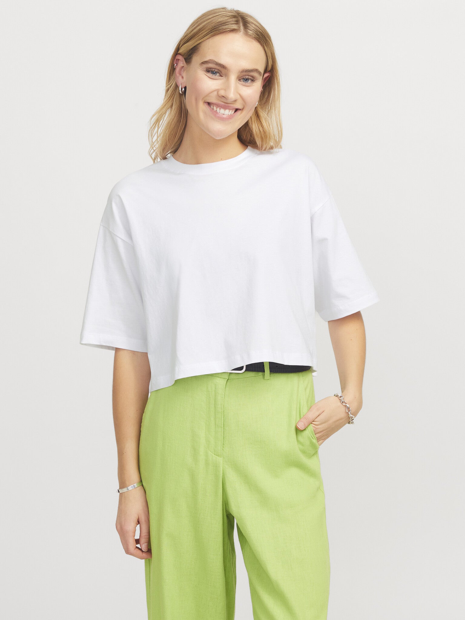 T-shirt court ample JXANDREA - Blanc éclatant