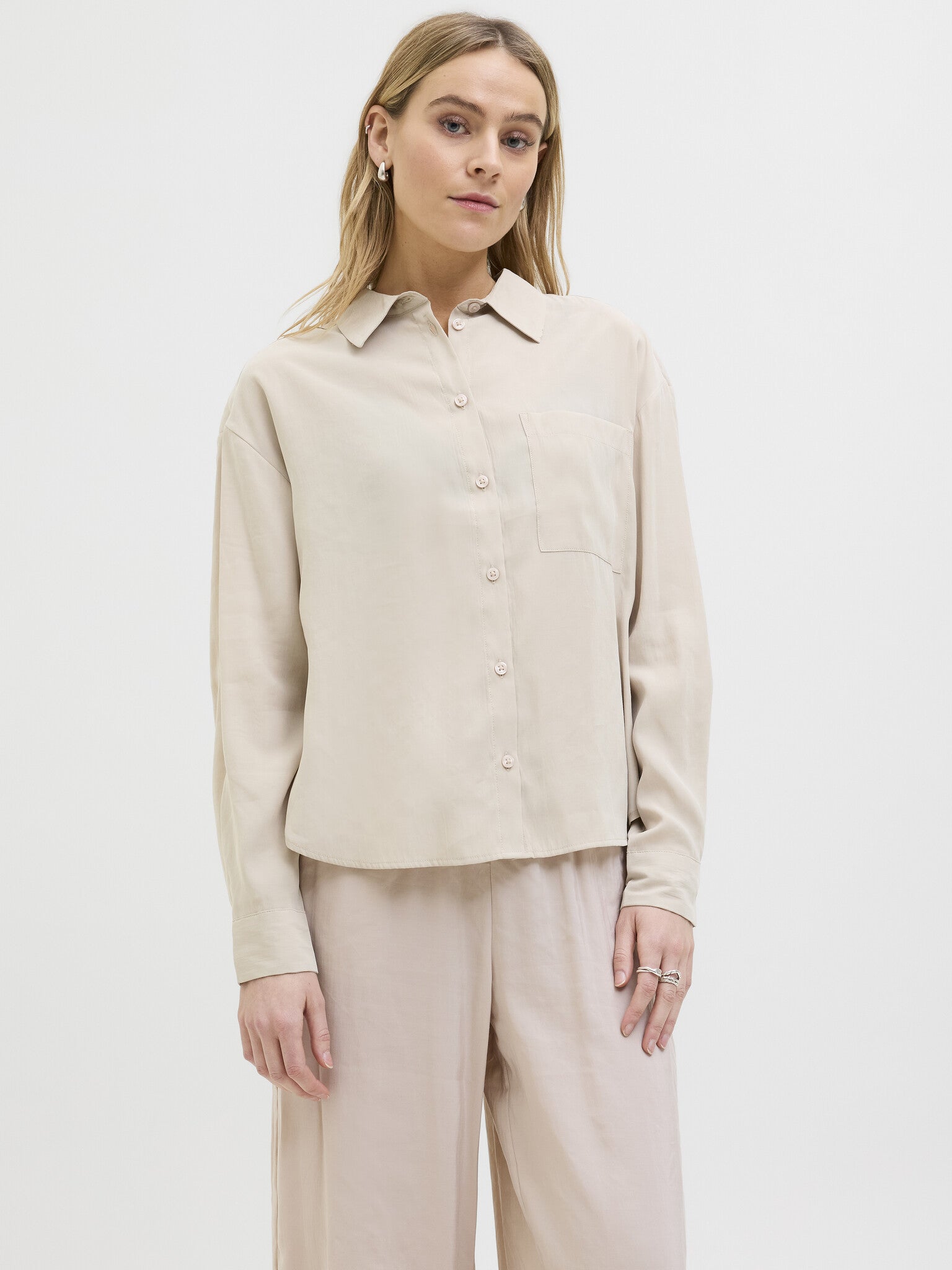 JXFIE SOFT LS SHIRT FEATHER GREY