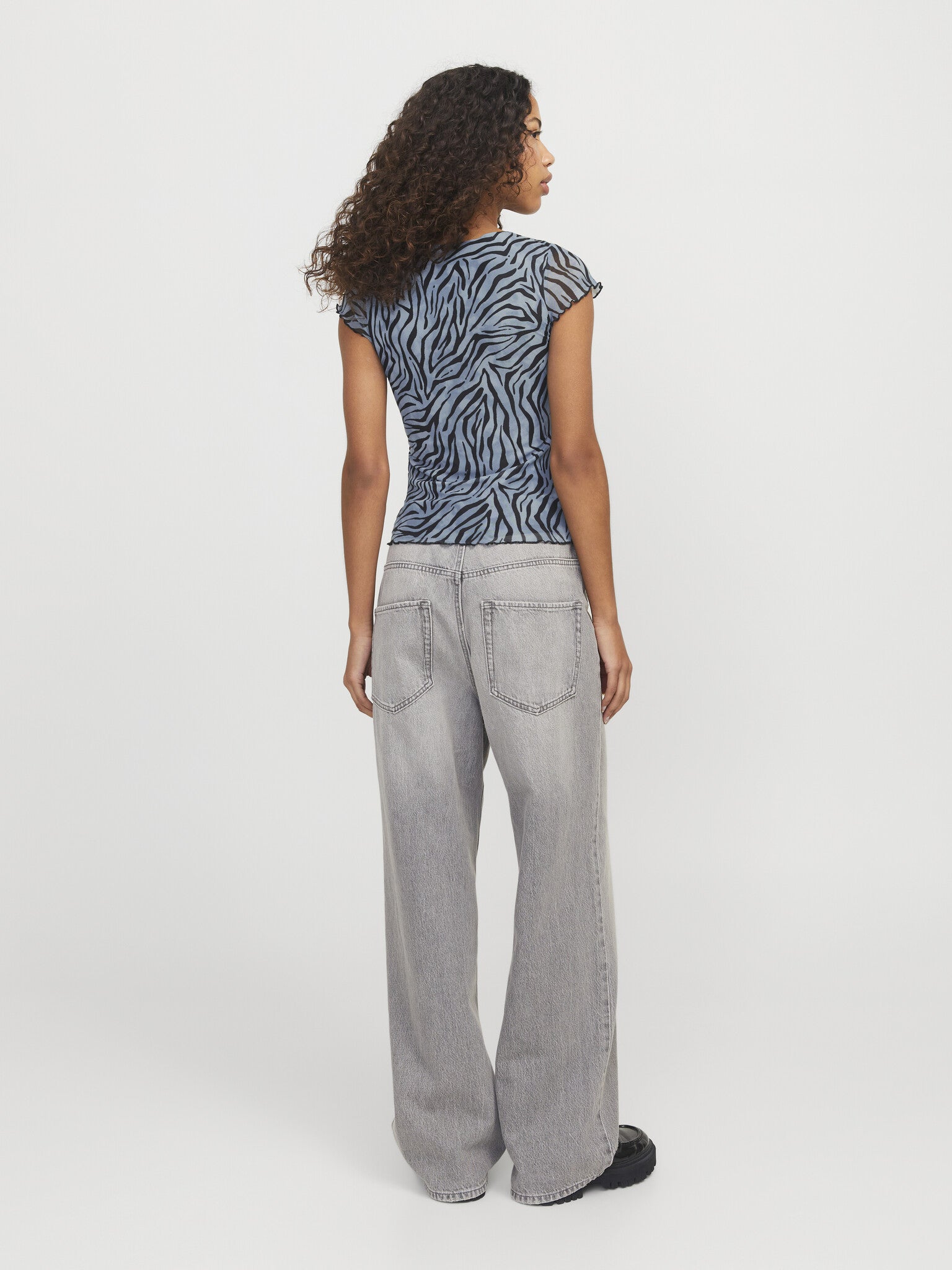 JXMINNA MESH CAP SLEEVE TOP - SKYWAY ZEBRA