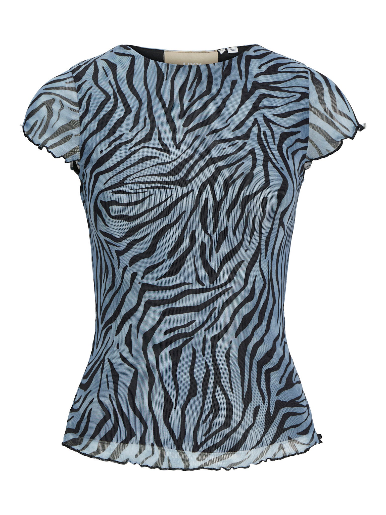 JXMINNA MESH CAP SLEEVE TOP - SKYWAY ZEBRA