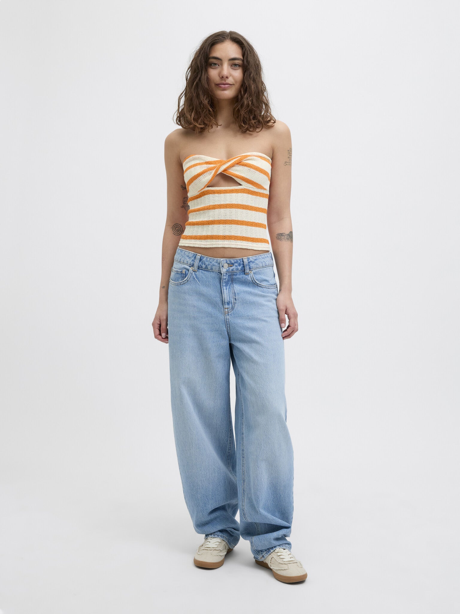 JXLINNEA BANDEAU TWIST TOP - PERSIMMON ORANGE