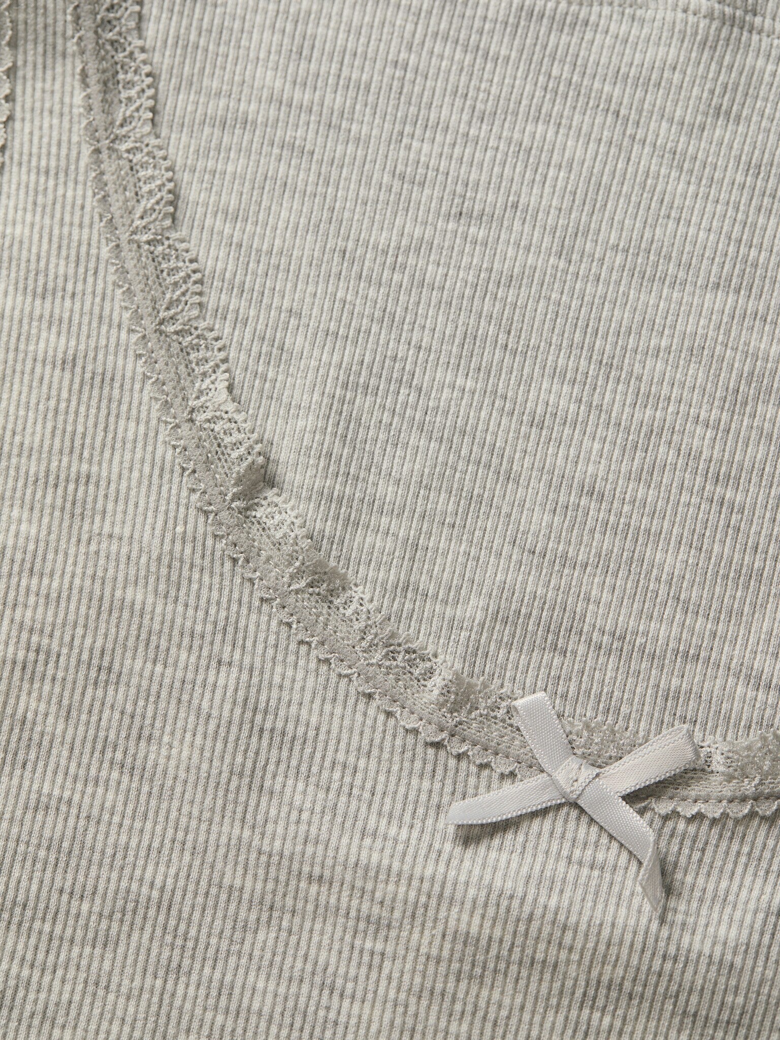JXFAME SL LACE TOP - LIGHT GREY MELANGE