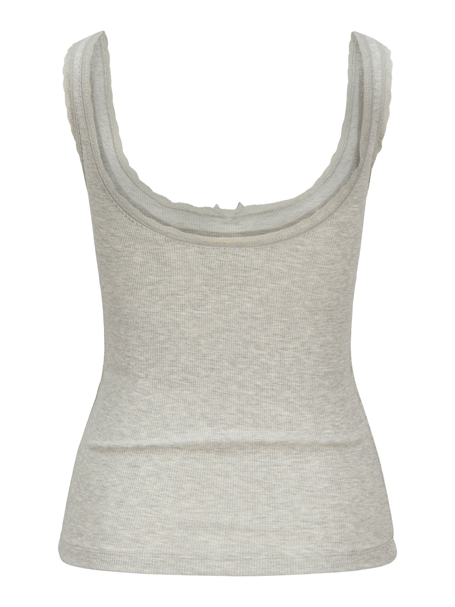 JXFAME SL LACE TOP - LIGHT GREY MELANGE