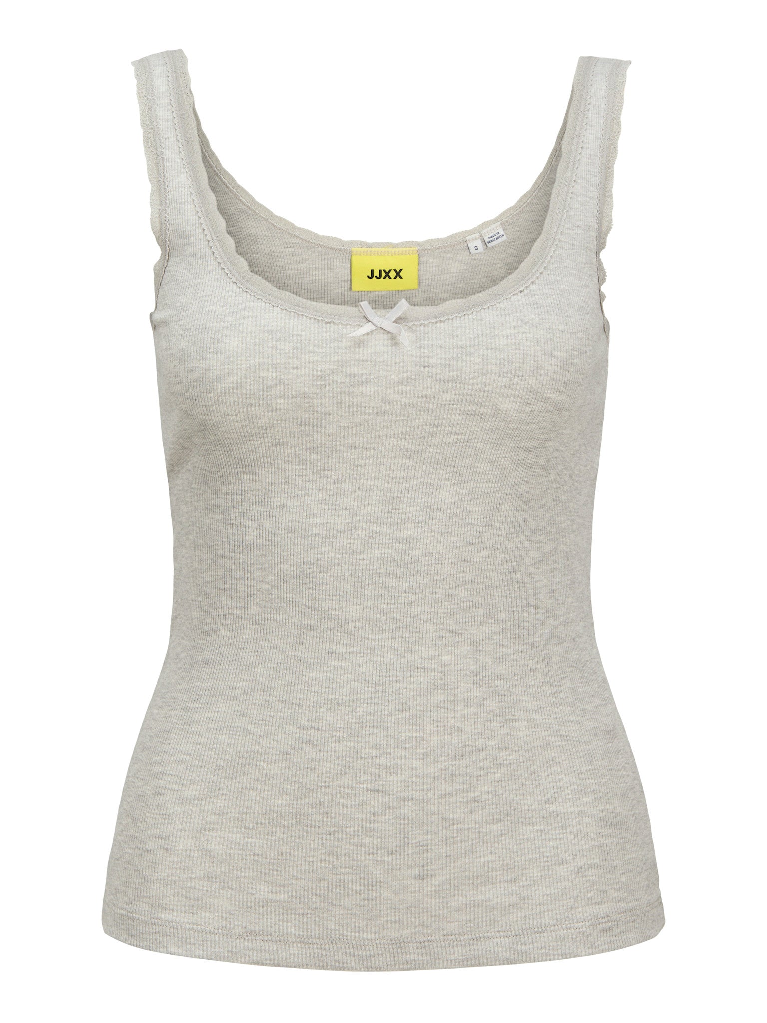 JXFAME SL LACE TOP - LIGHT GREY MELANGE