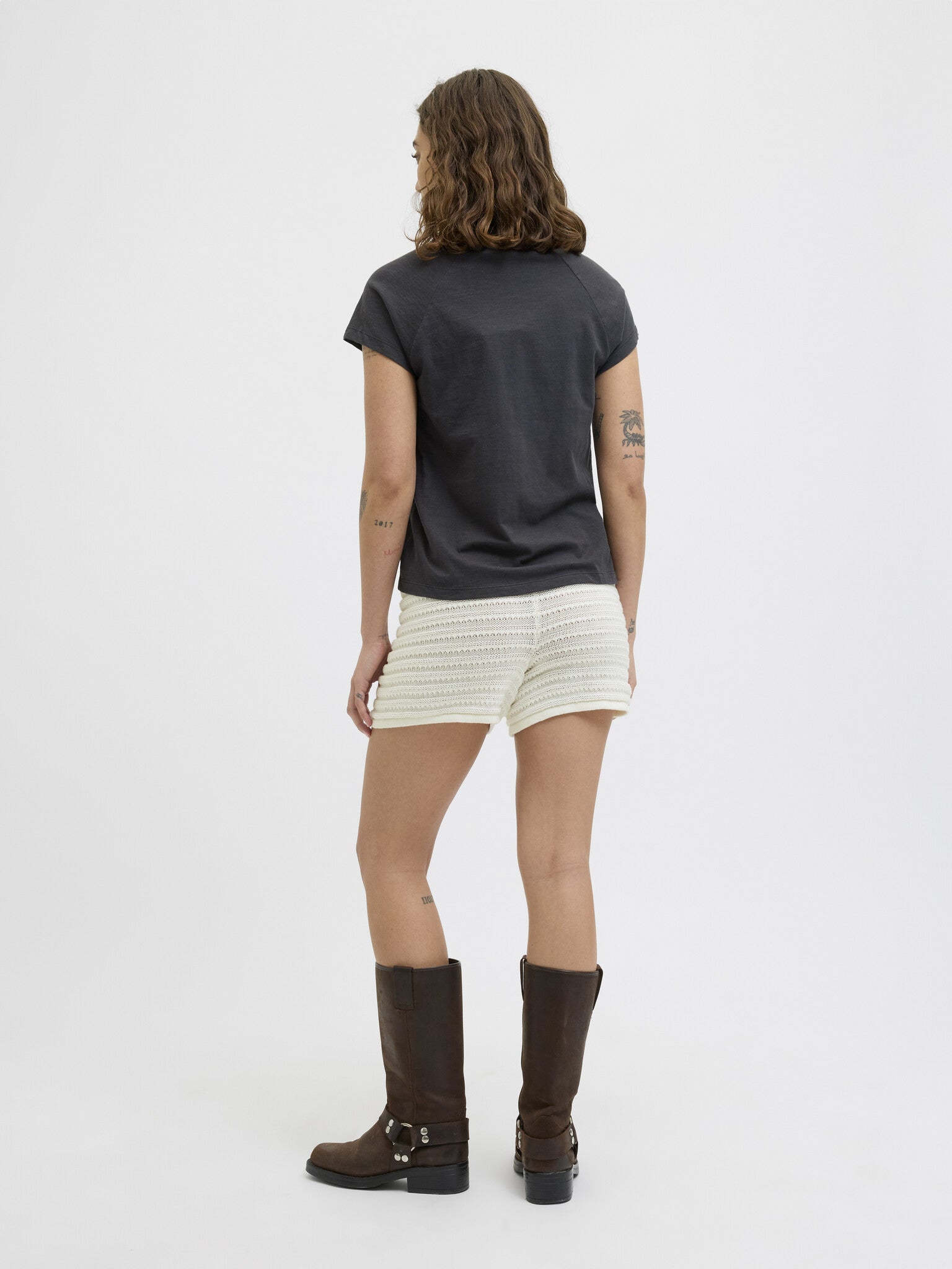 JXRORY SHORTS KNIT - VANILLA ICE