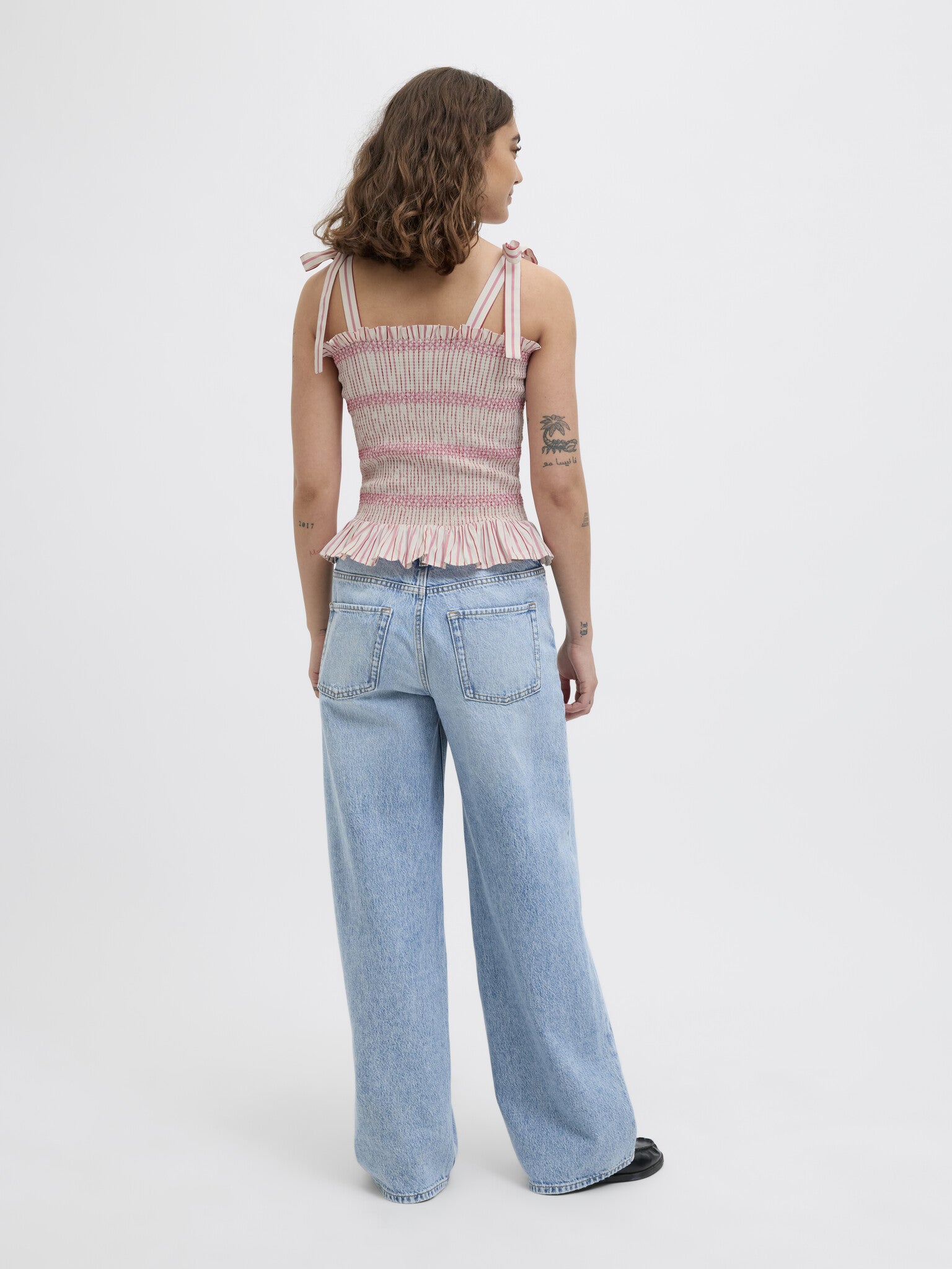 JXCARO POPLIN SMOCK TOP - MORNING GLORY STRIPES