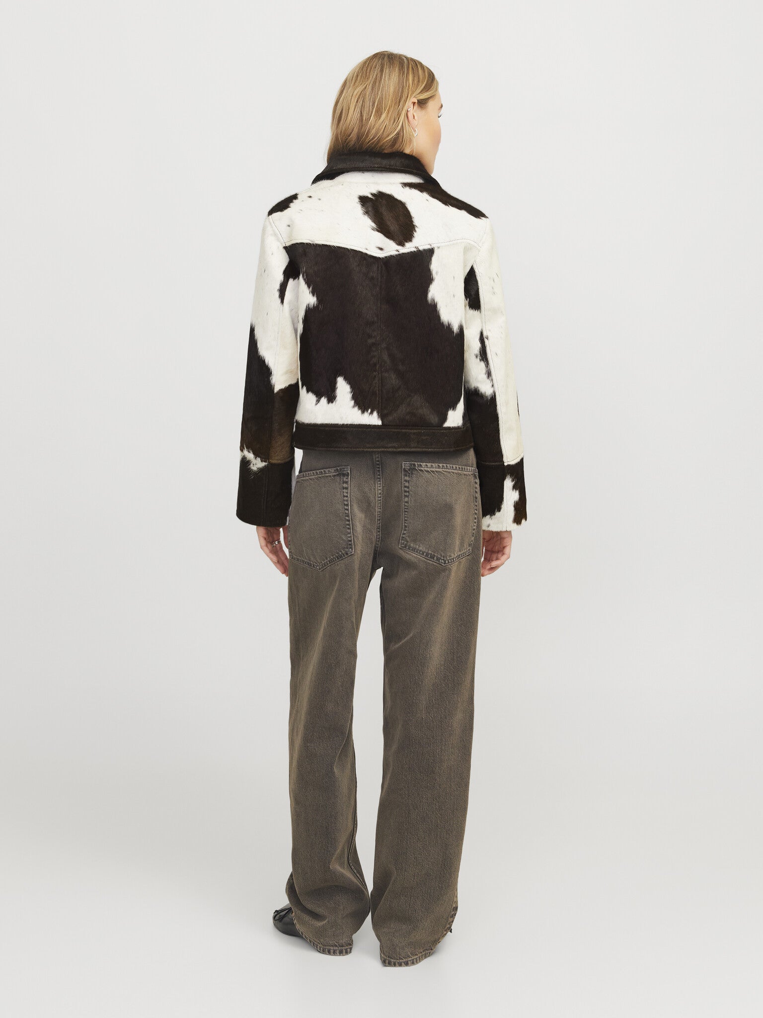JXENYA Leather cow jacket