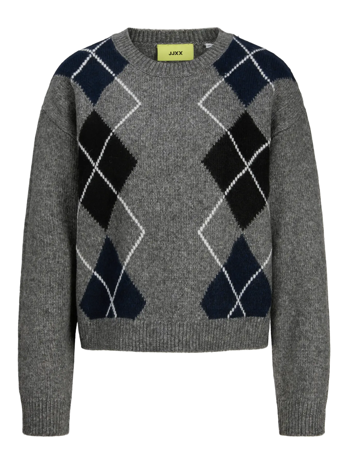 JXHARVI CREW NECK KNIW - DARK GREY MELANGE